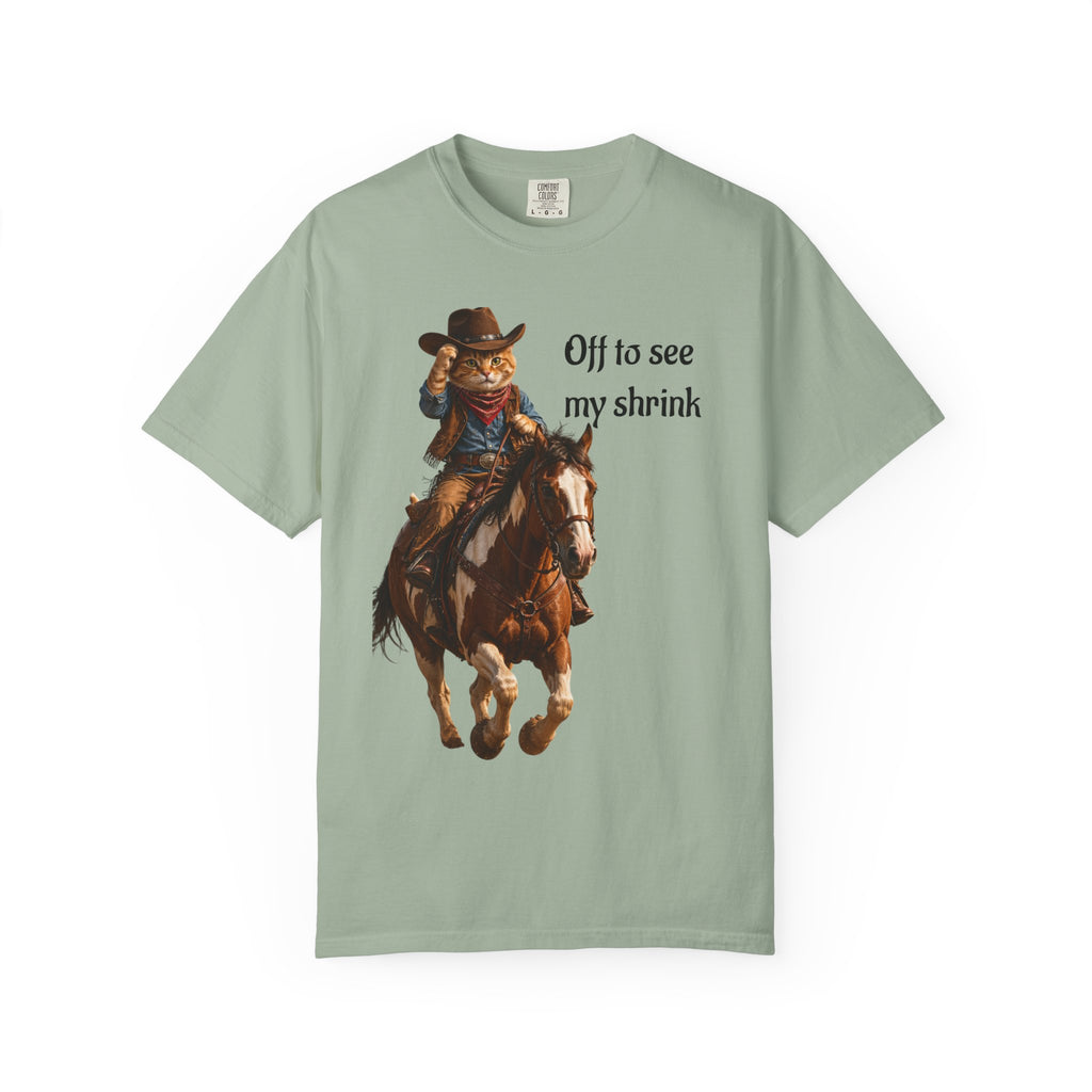 Cowboy Cat Riding Horse  Western Tee Humor - Wear it on trail rides and Casual Outings