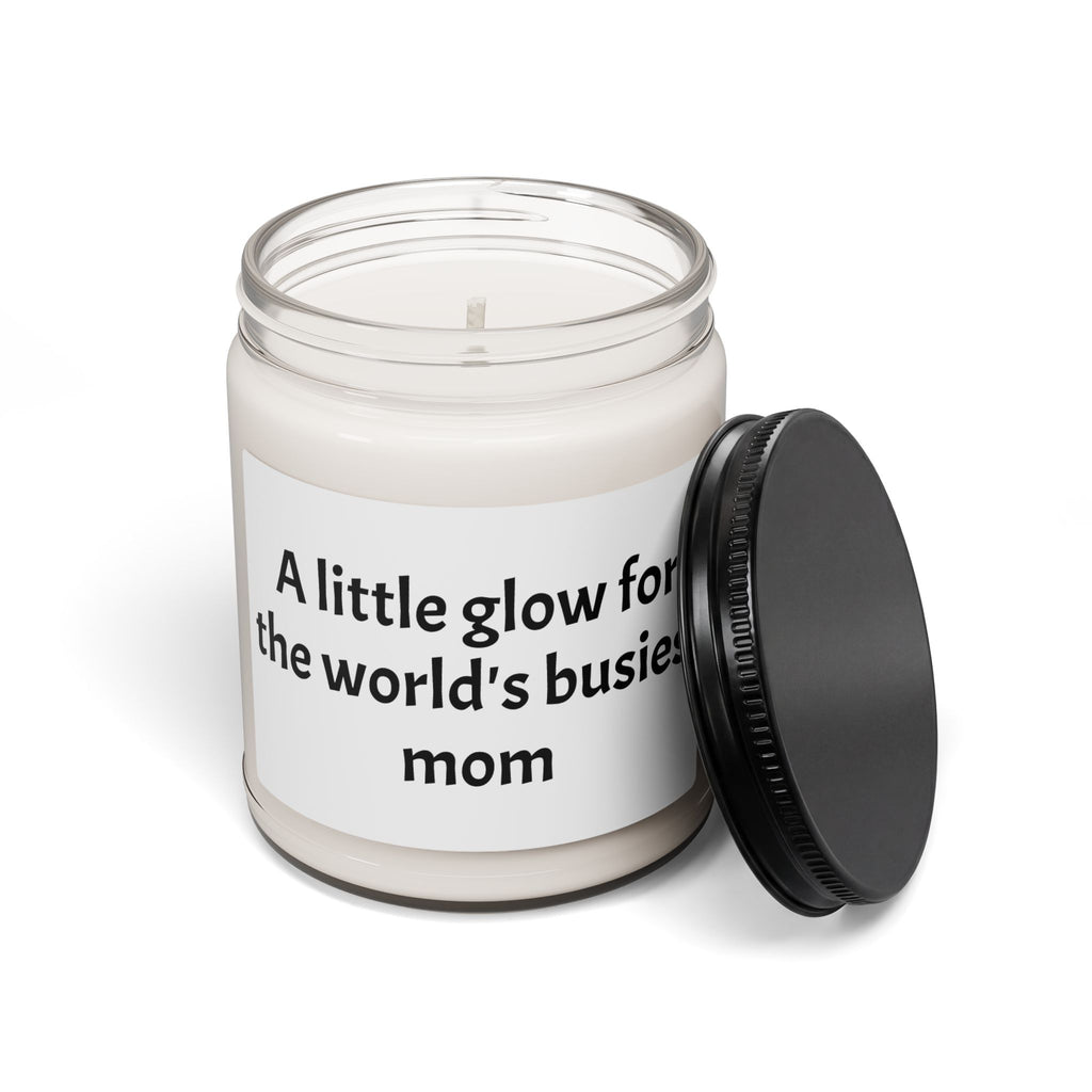 Mom's Soy Candle — "A Little Glow for the World's Busiest Mom" (9oz), Reusable Glass Jar as a Pencil Cup