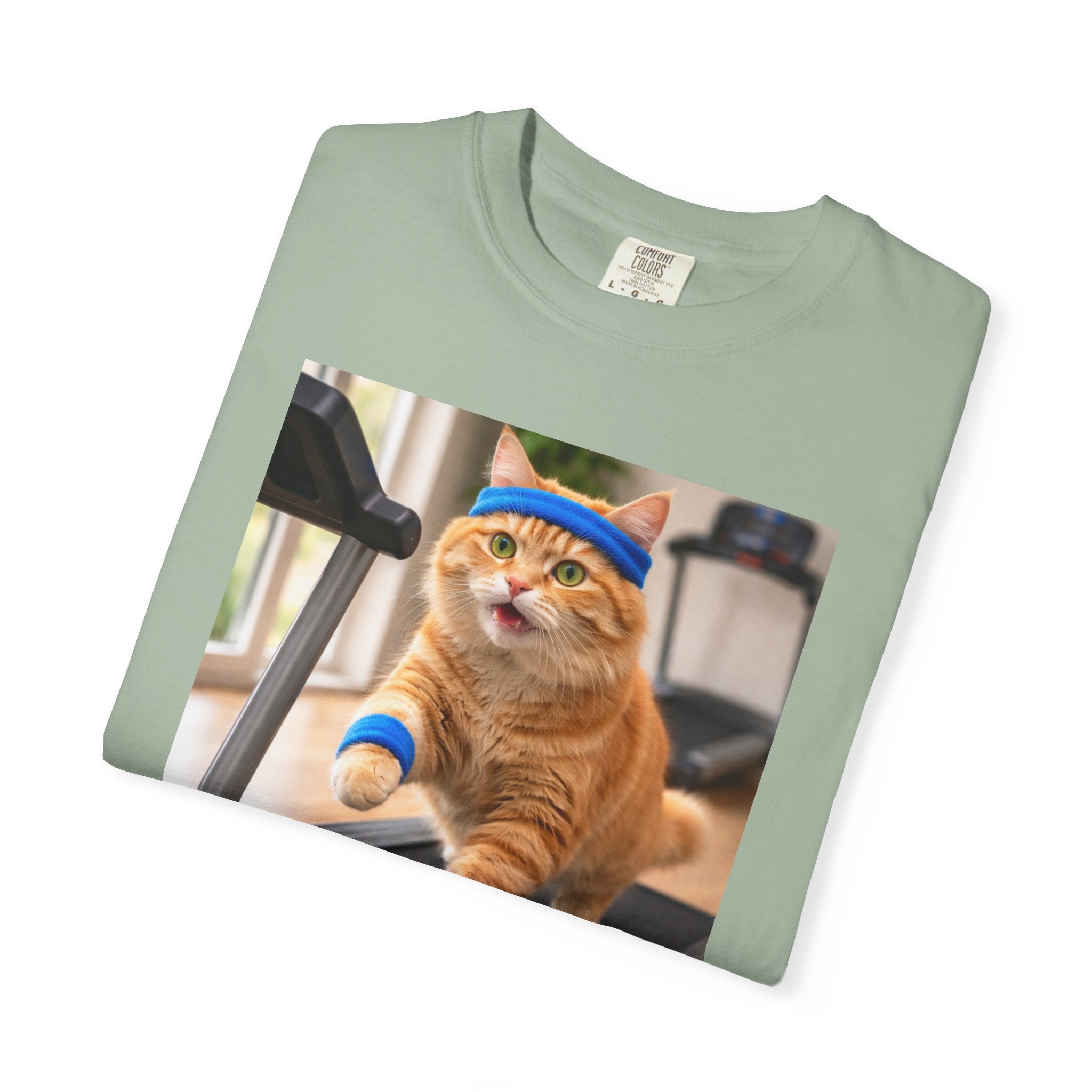 Cat on Treadmill T-Shirt — Funny Gym Cat Photo Tee - Wear it to lounge, run errands, or pair with layers for casual days when comfort and character matter