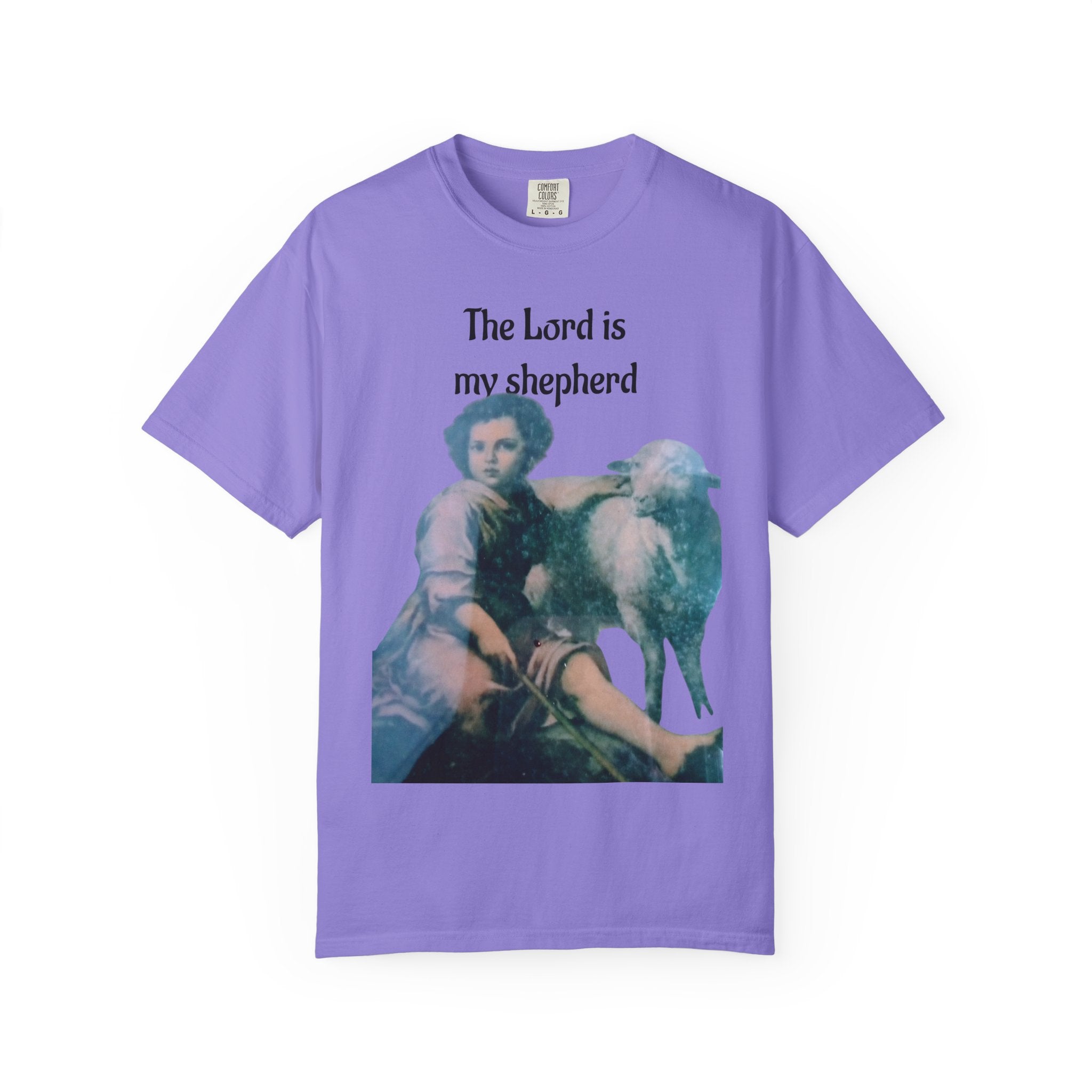 Child Jesus as Shepherd - Gothic T-Shirt with Simple & Expressive Design - Embrace a unique blend of faith and style