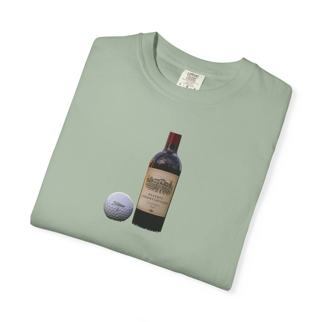 Golf & Wine Bottle T-Shirt Graphic - Perfect for Relaxing Evenings & Backyard Dinners, Late Night Conversations & Cozy Gatherings