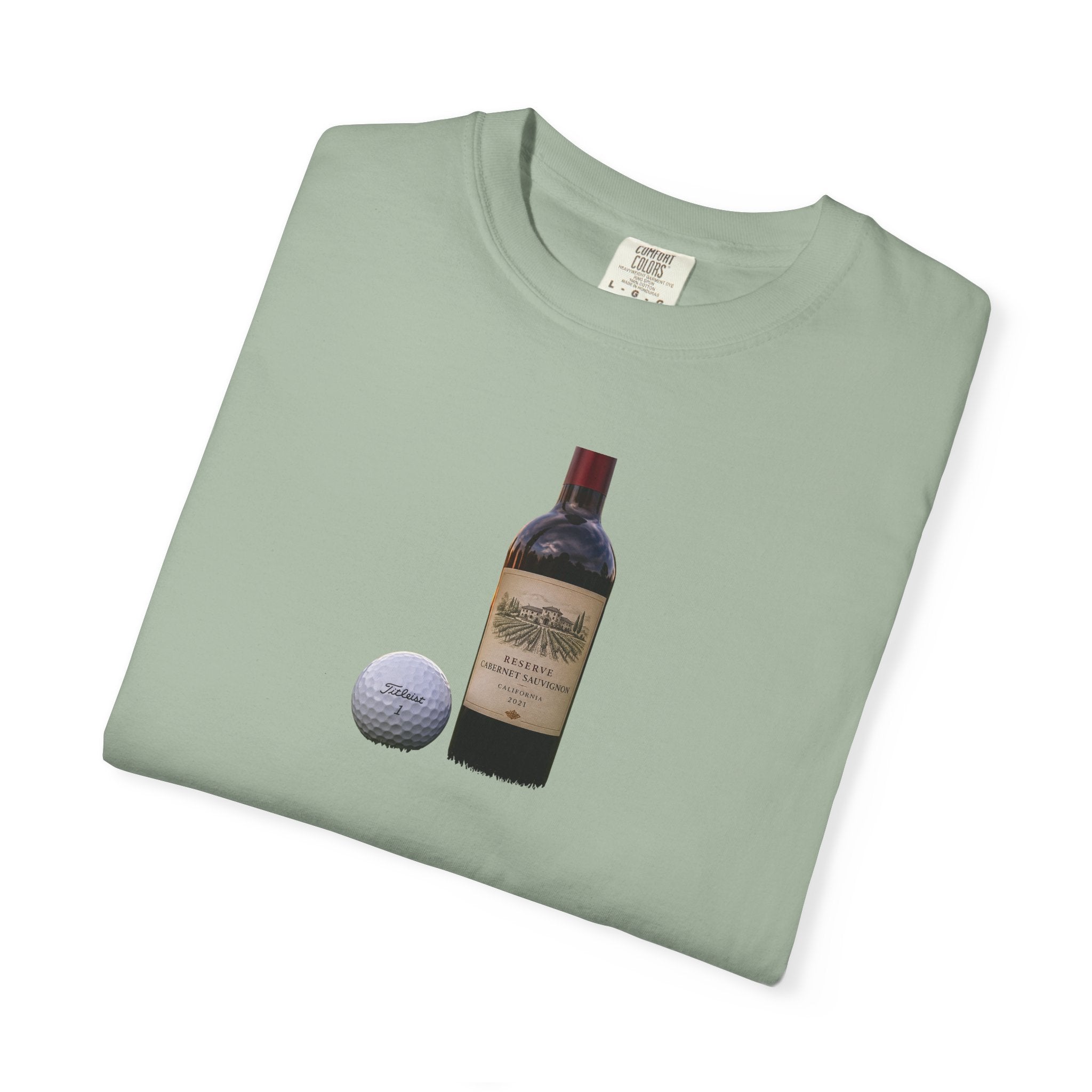 Golf & Wine Bottle T-Shirt Graphic - Perfect for Relaxing Evenings & Backyard Dinners, Late Night Conversations & Cozy Gatherings
