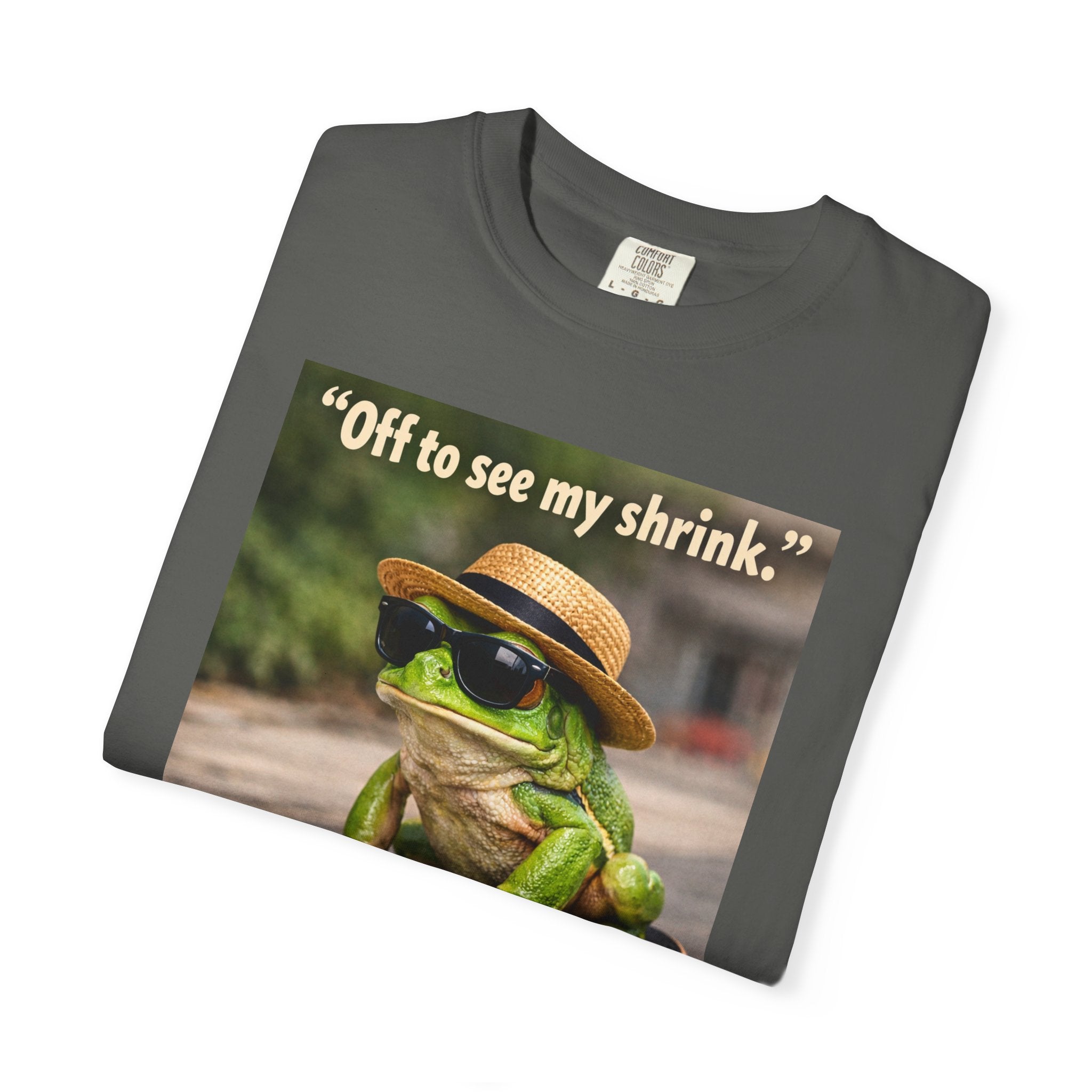Frog on Skateboard T-Shirt — "Off to see my shrink." Vintage Skate Frog Tee