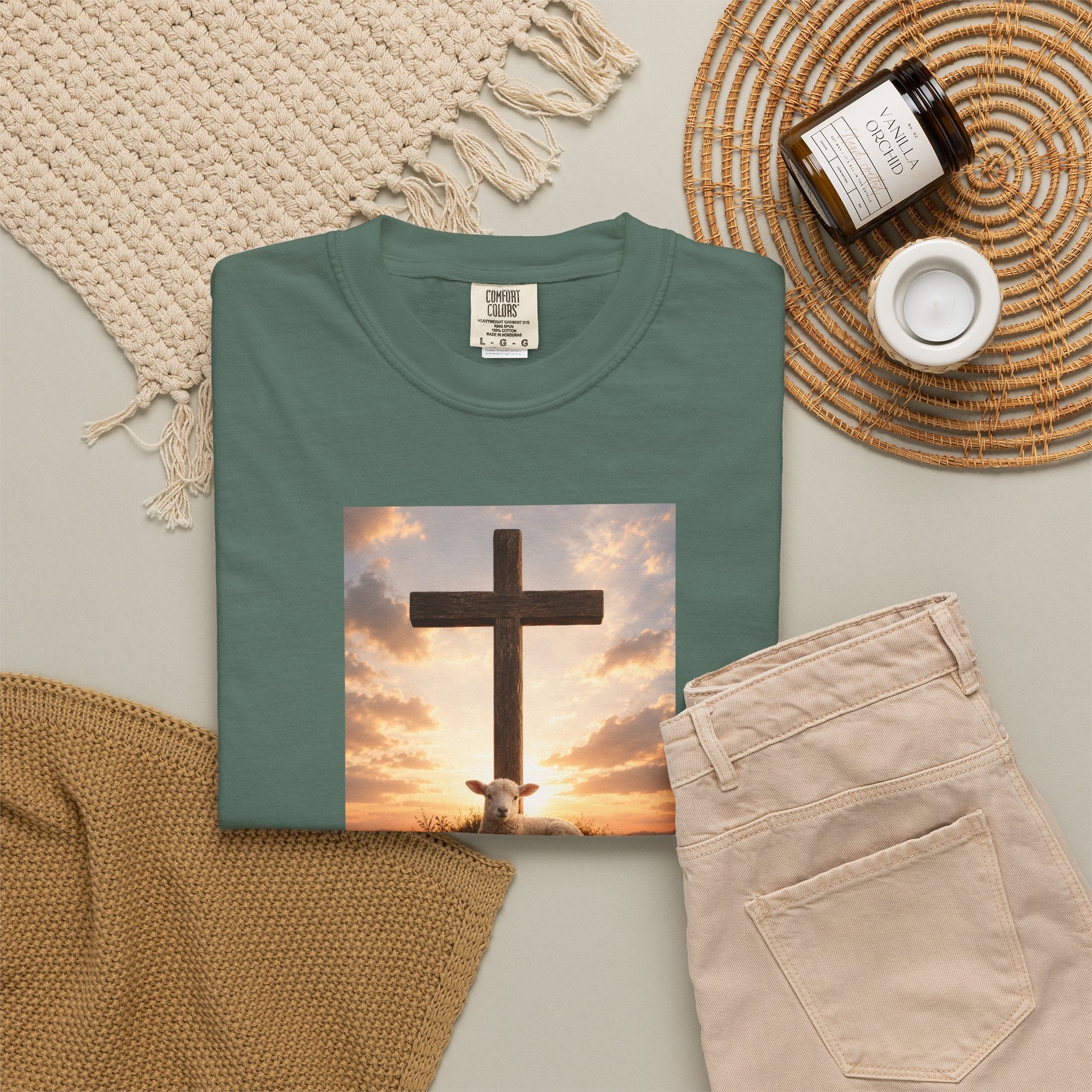 Cross Sunrise T-Shirt — Faith-Inspired Graphic Tee — invites a moment of stillness. Wear it to church gatherings or services