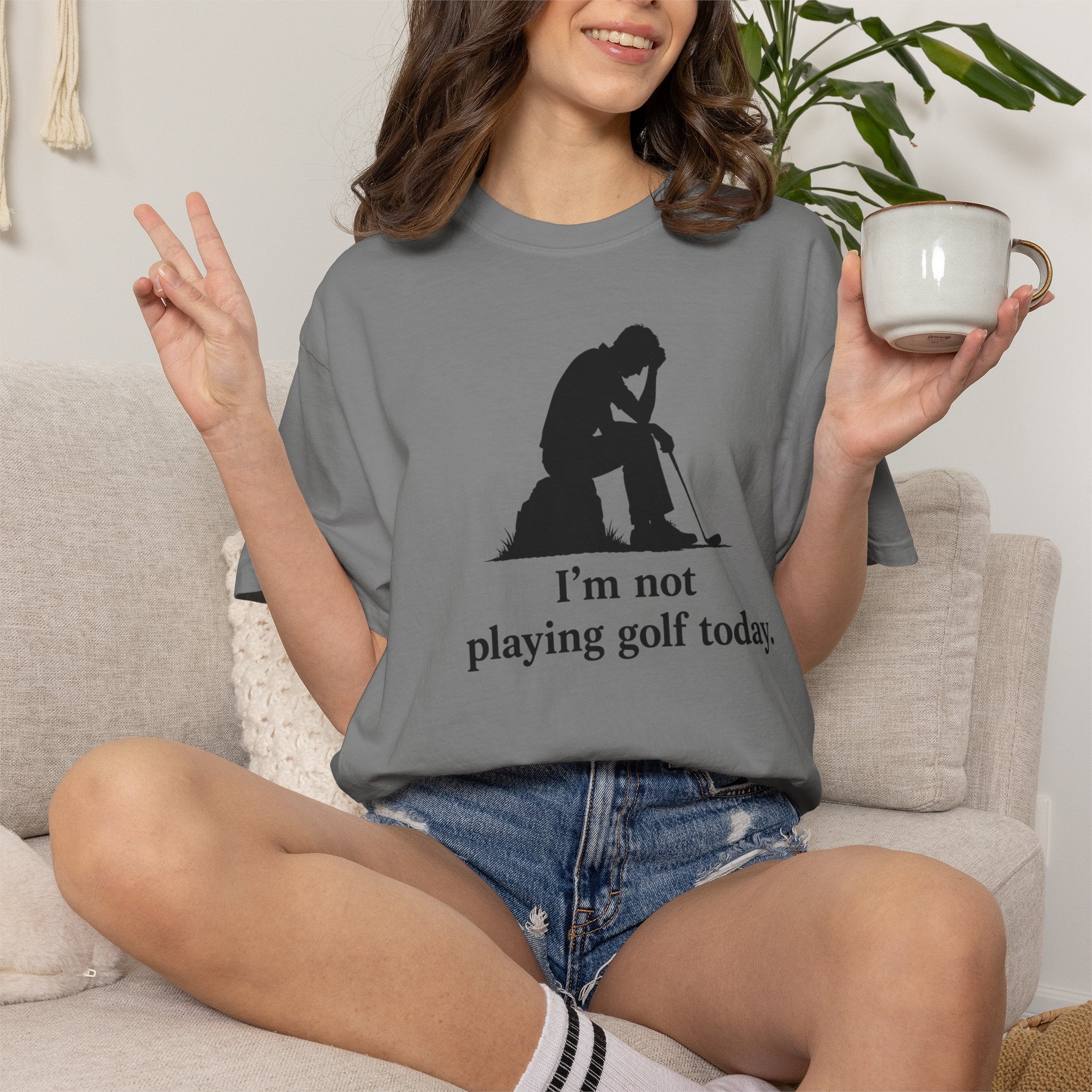 Sad Golf Enthusiast T-Shirt - Golf Lovers Tee -Missing Golf Fun T-Shirt -  the disappointment of skipped golf days.