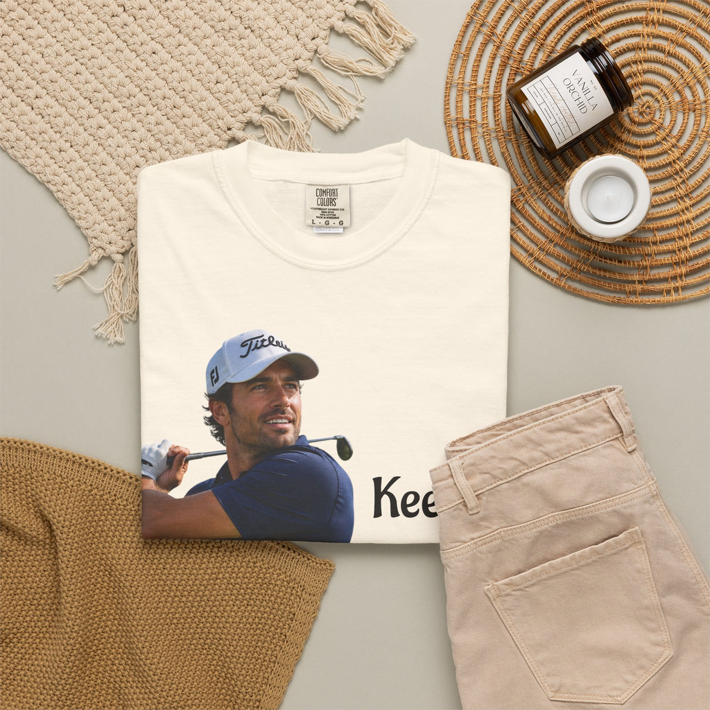 Golf T-Shirt for Course, Clubhouse, or After-Game, Invites at the course, to show off your favorite weekend ritual