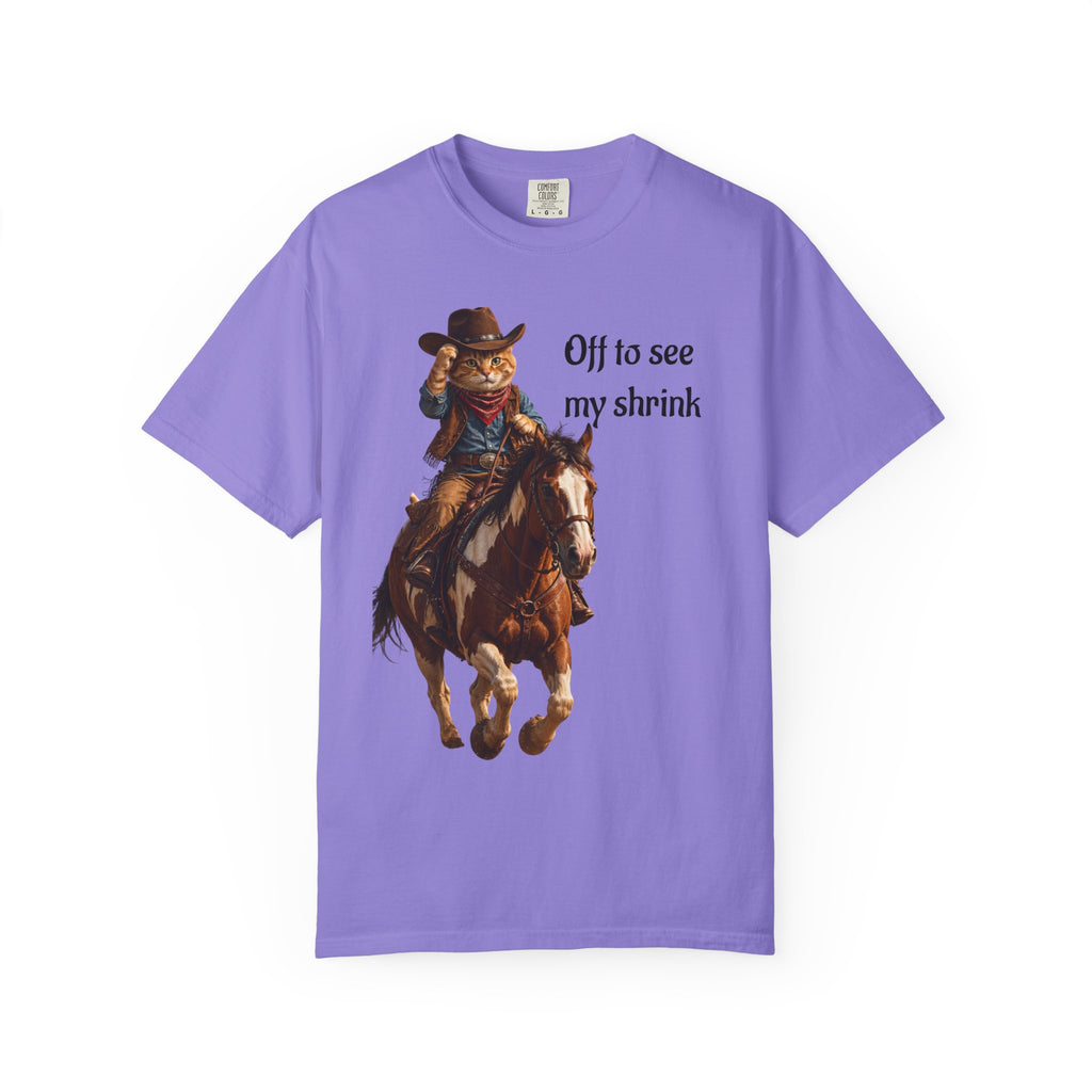 Cowboy Cat Riding Horse  Western Tee Humor - Wear it on trail rides and Casual Outings