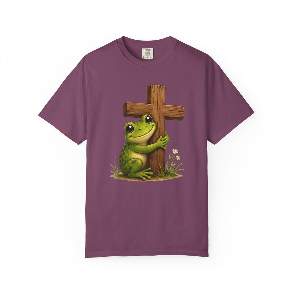 Adorable Frog & Cross Design - Adds a Touch of Fun and Faith to your wardrobe - For Frog Lovers
