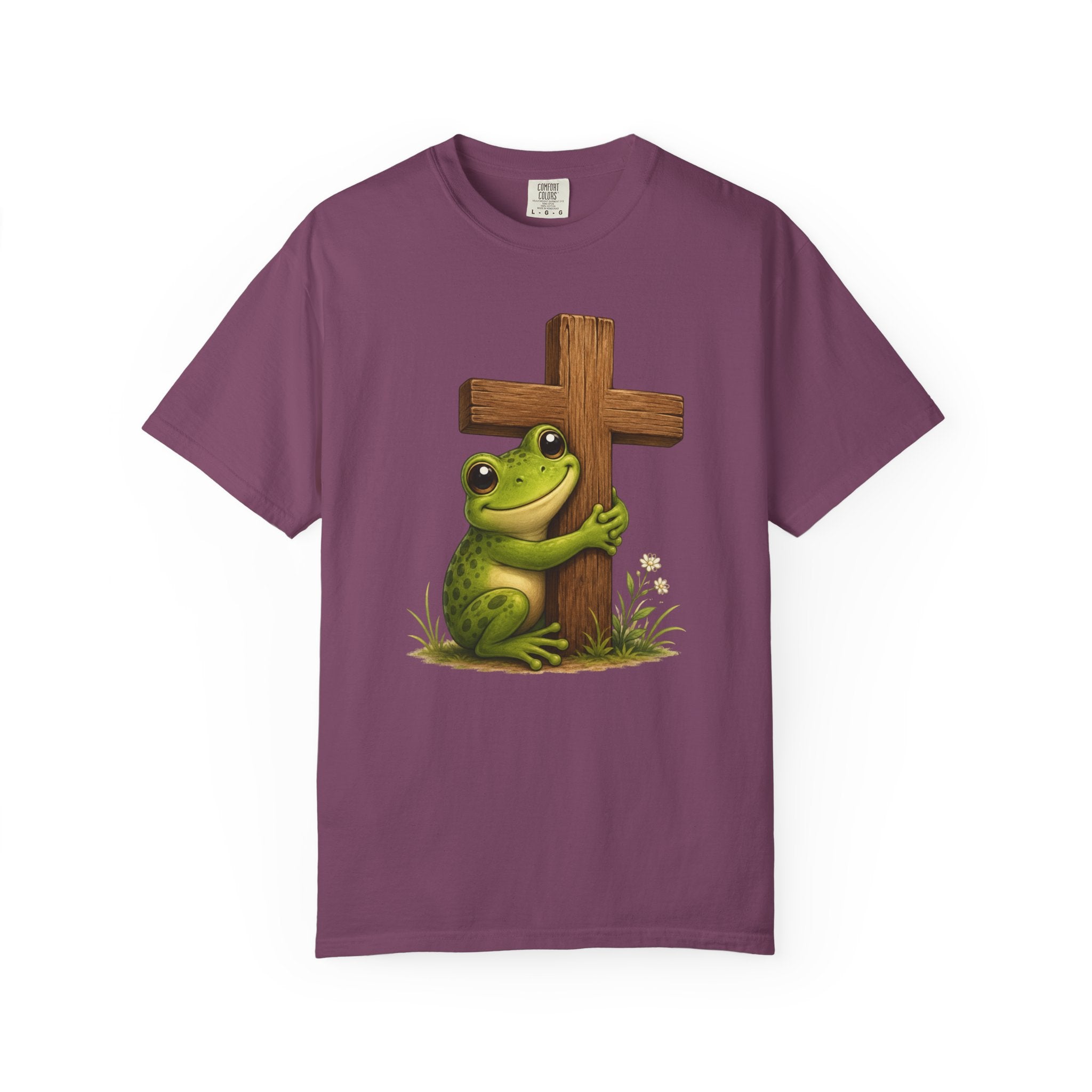 Adorable Frog & Cross Design - Adds a Touch of Fun and Faith to your wardrobe - For Frog Lovers