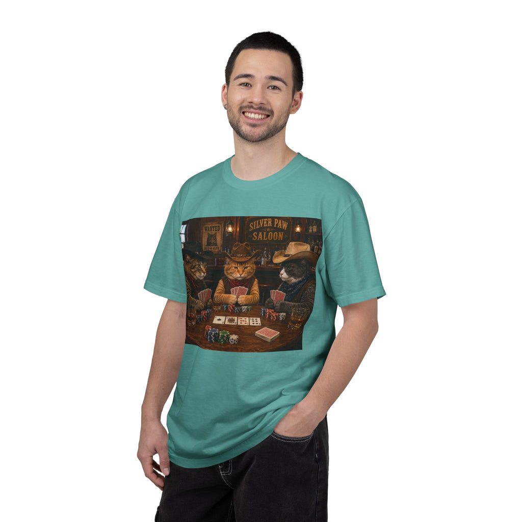 Cowboy Cats Poker Night T-Shirt - 'Gents Poker' Graphic Tee for Fun Conversations -  Perfect Tee for Laughs & Card Games