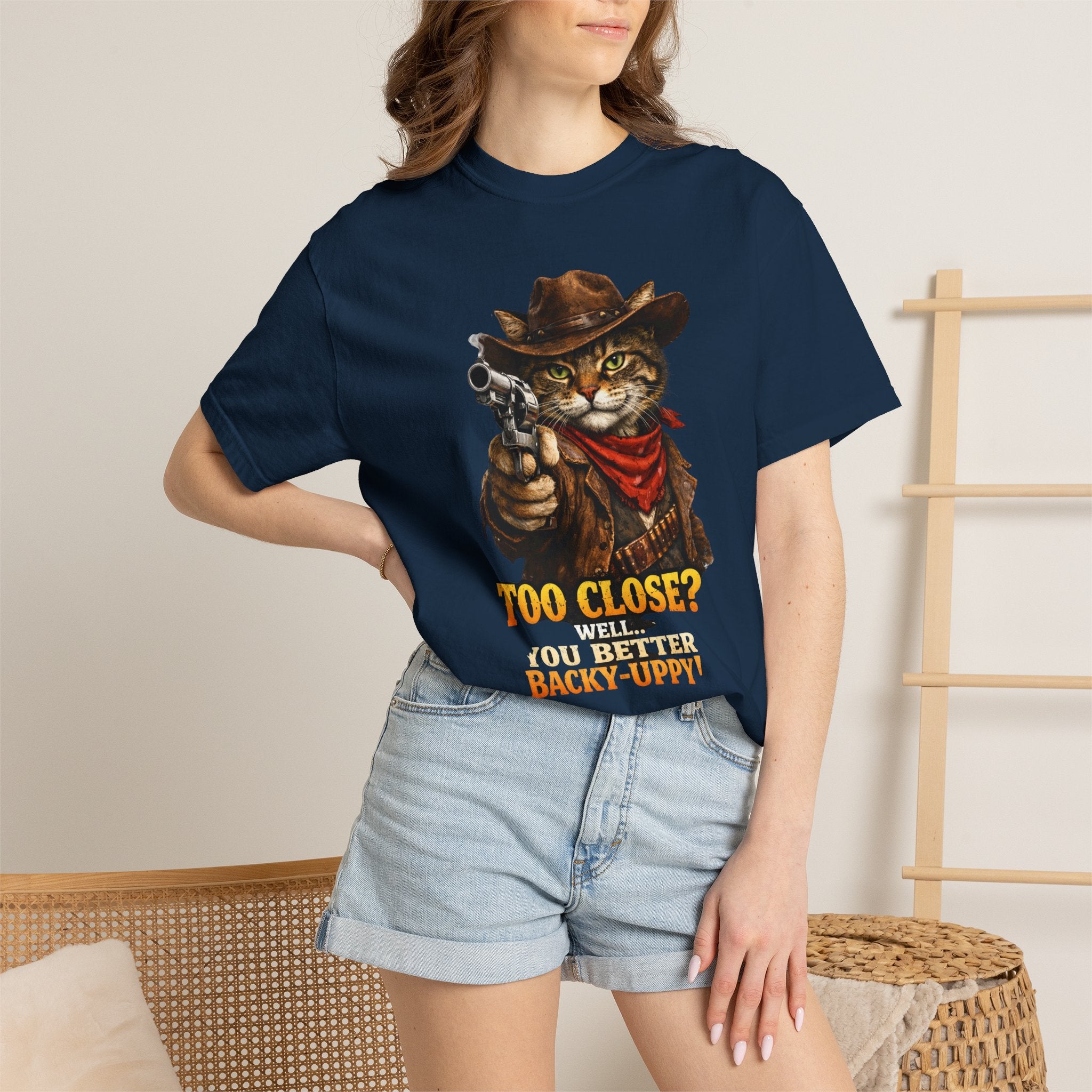 Funny T-Shirt Cowboy Cat Perfect for Cat Lovers, and Anyone with a Great Sense of Humor