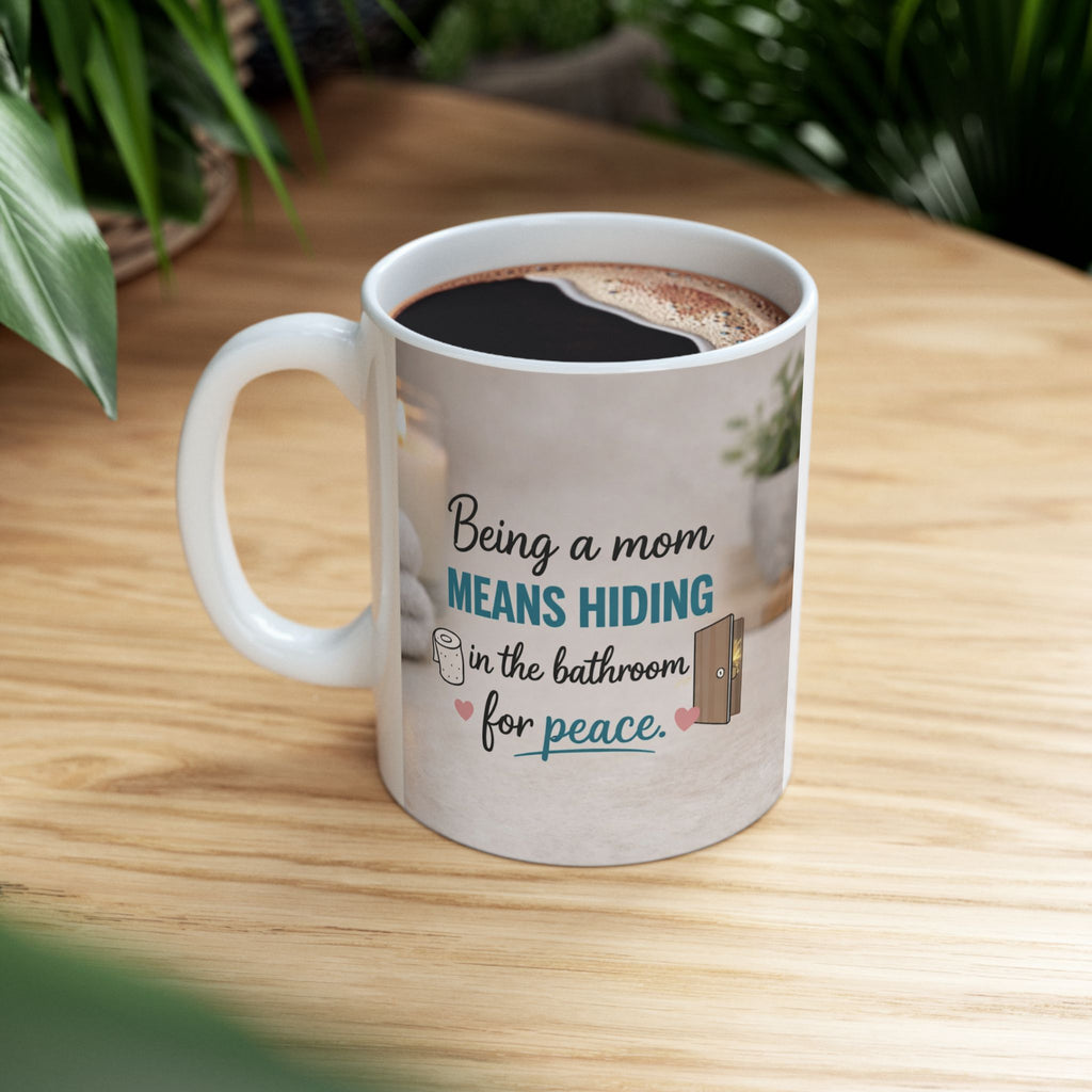 Mom Funny Mug - Reminds Her to Breathe Between Tasks. ‘Be Calm, Not Napping"