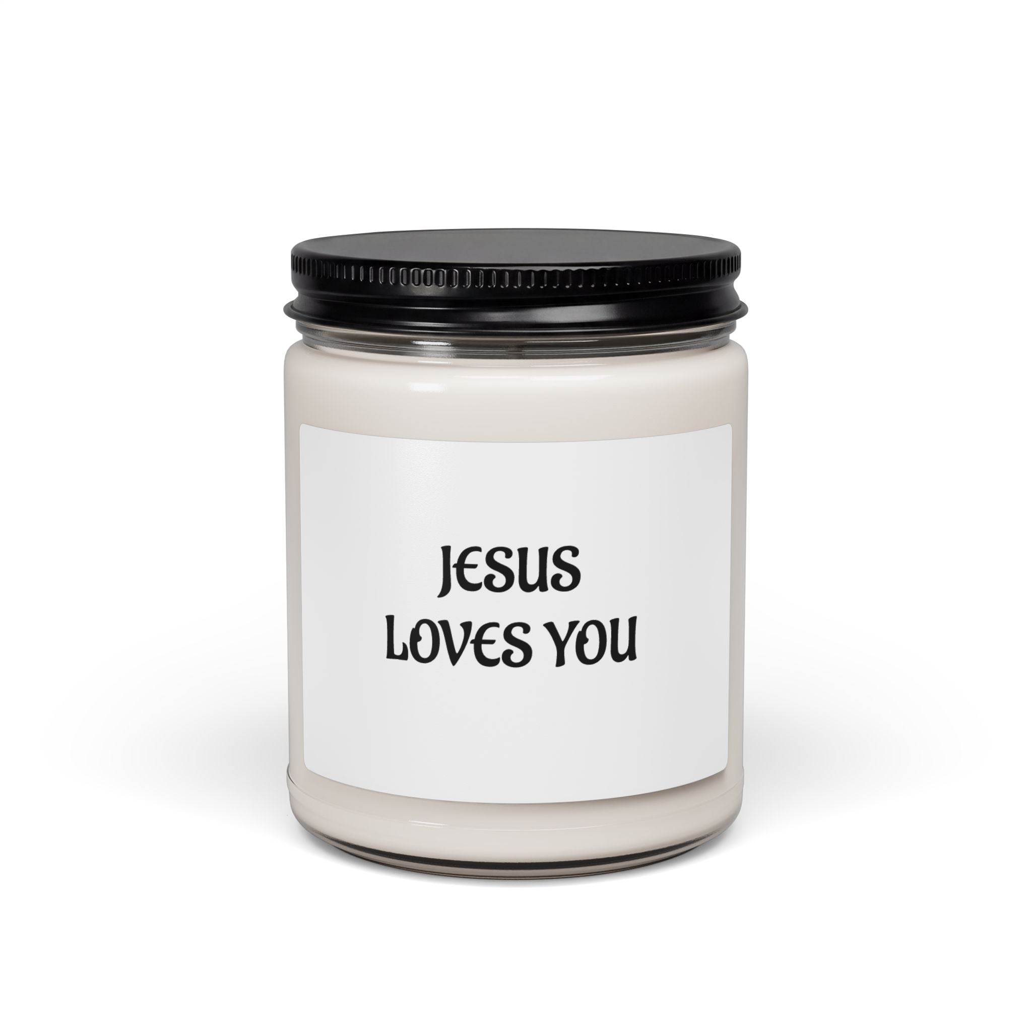Soy Candle - Jesus Loves You - Contemporary Design for Any Space - fits onto your bedside