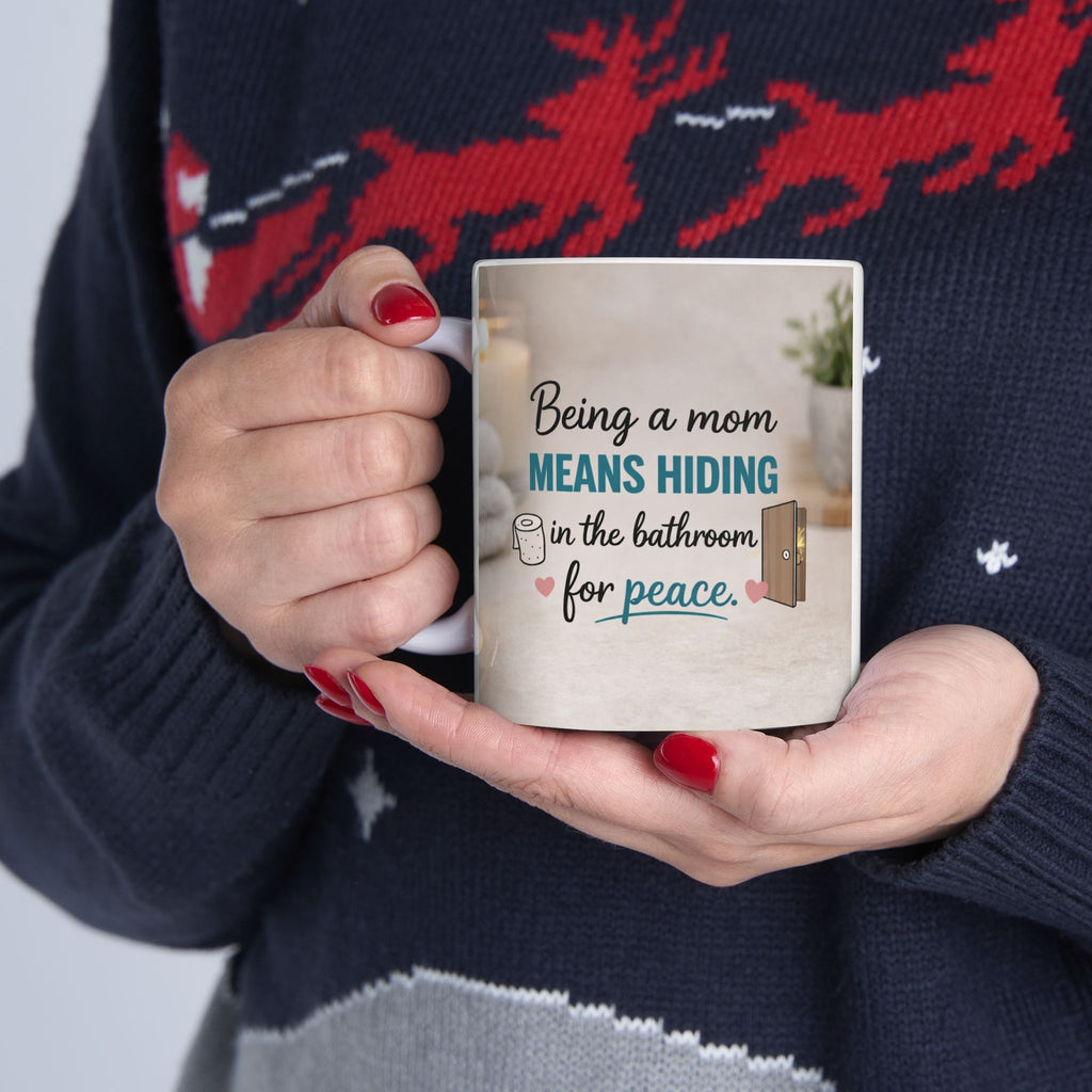 Mom Funny Mug - Reminds Her to Breathe Between Tasks. ‘Be Calm, Not Napping"