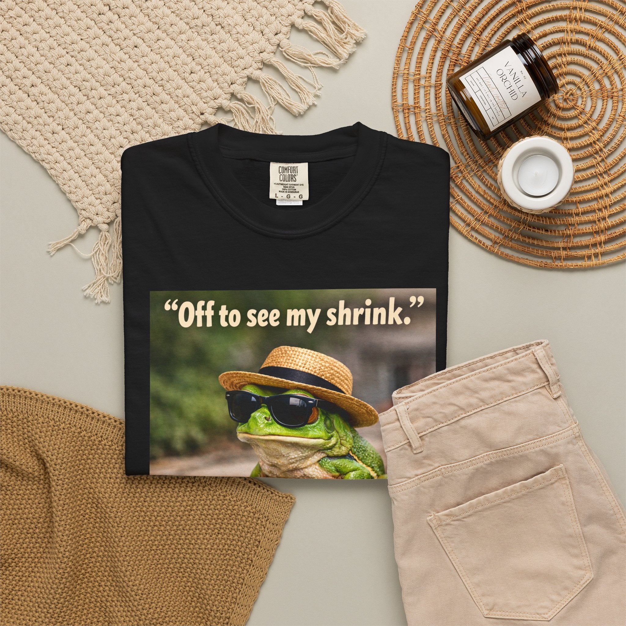 Frog on Skateboard T-Shirt — "Off to see my shrink." Vintage Skate Frog Tee