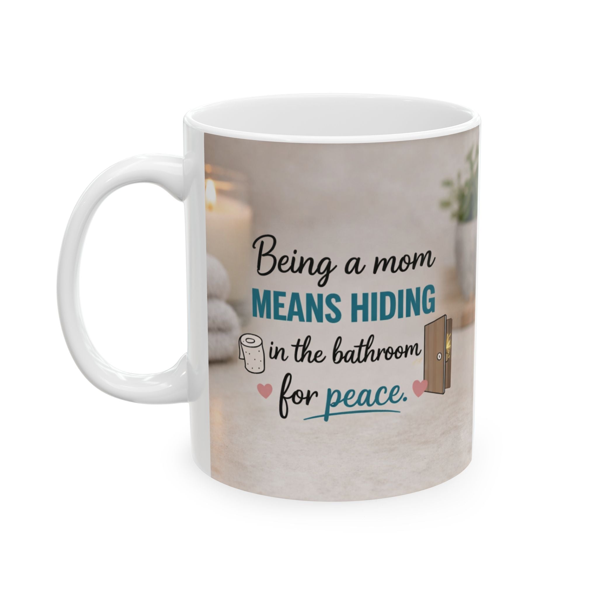 Mom Funny Mug - Reminds Her to Breathe Between Tasks. ‘Be Calm, Not Napping"