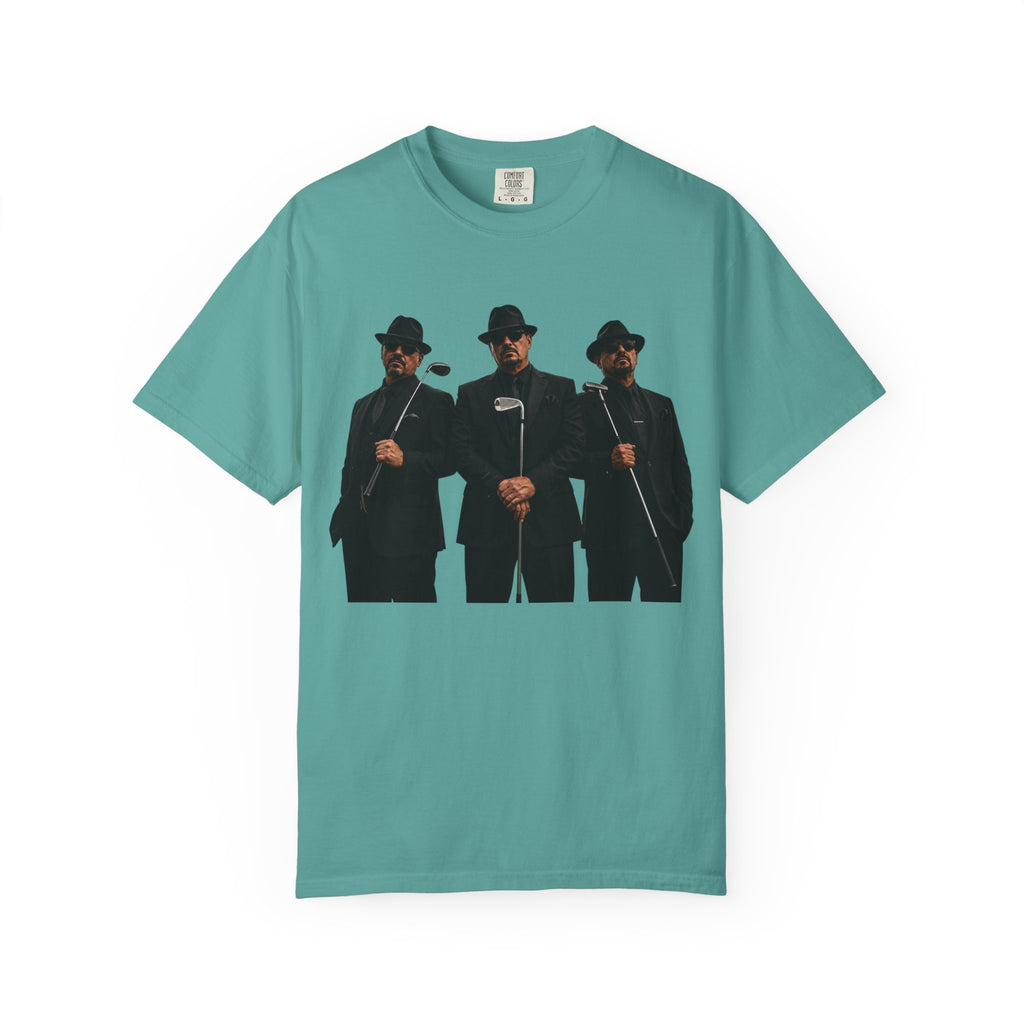 Golf Tee  - Suited Men with Hats - Subtle Mystery for Everyday Wear -  Adds Quiet Attitude to Outfits
