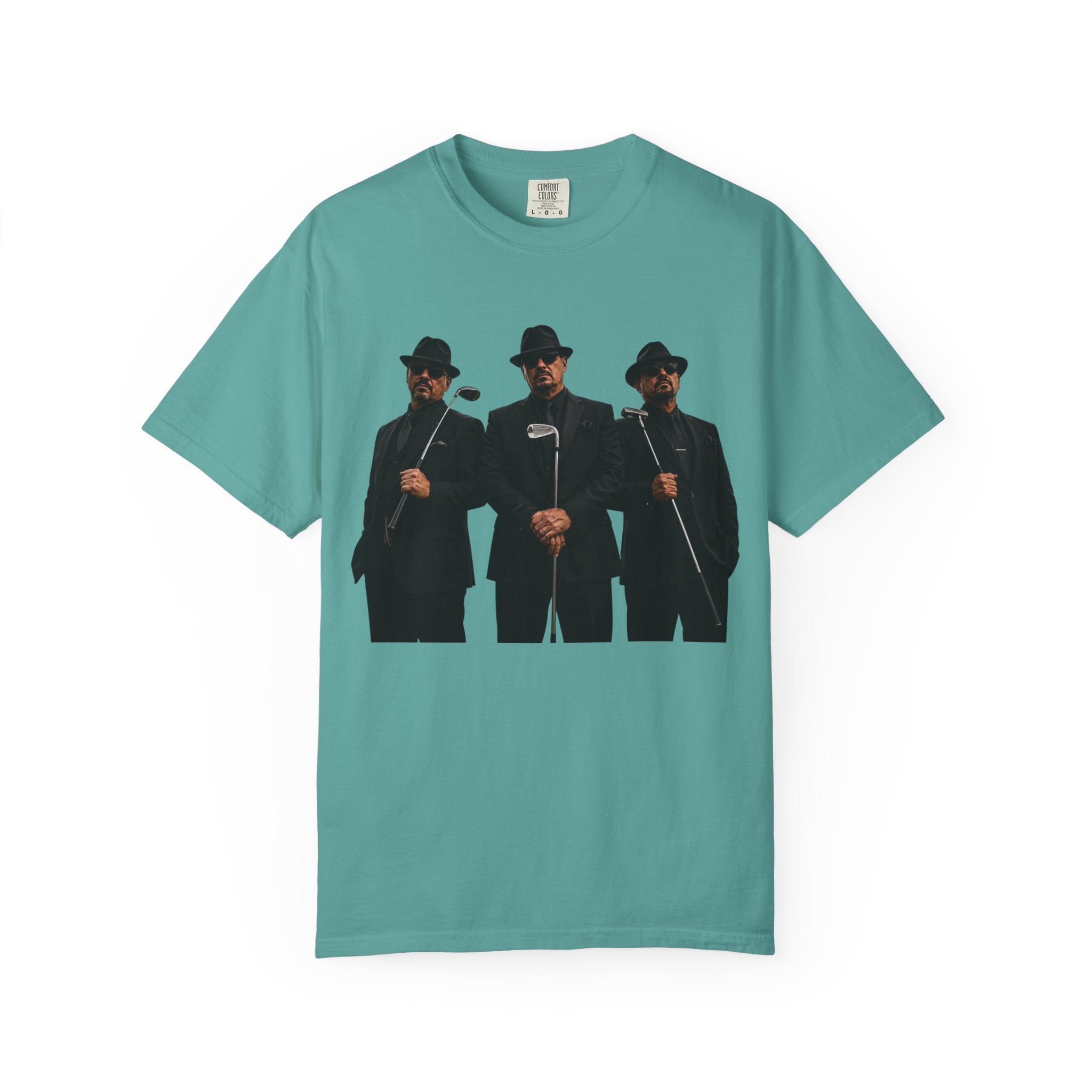 Golf Tee  - Suited Men with Hats - Subtle Mystery for Everyday Wear -  Adds Quiet Attitude to Outfits