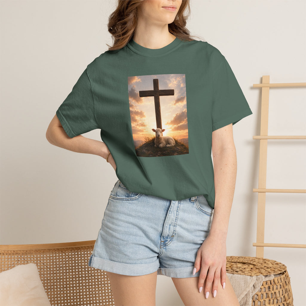 Cross Sunrise T-Shirt — Faith-Inspired Graphic Tee — invites a moment of stillness. Wear it to church gatherings or services