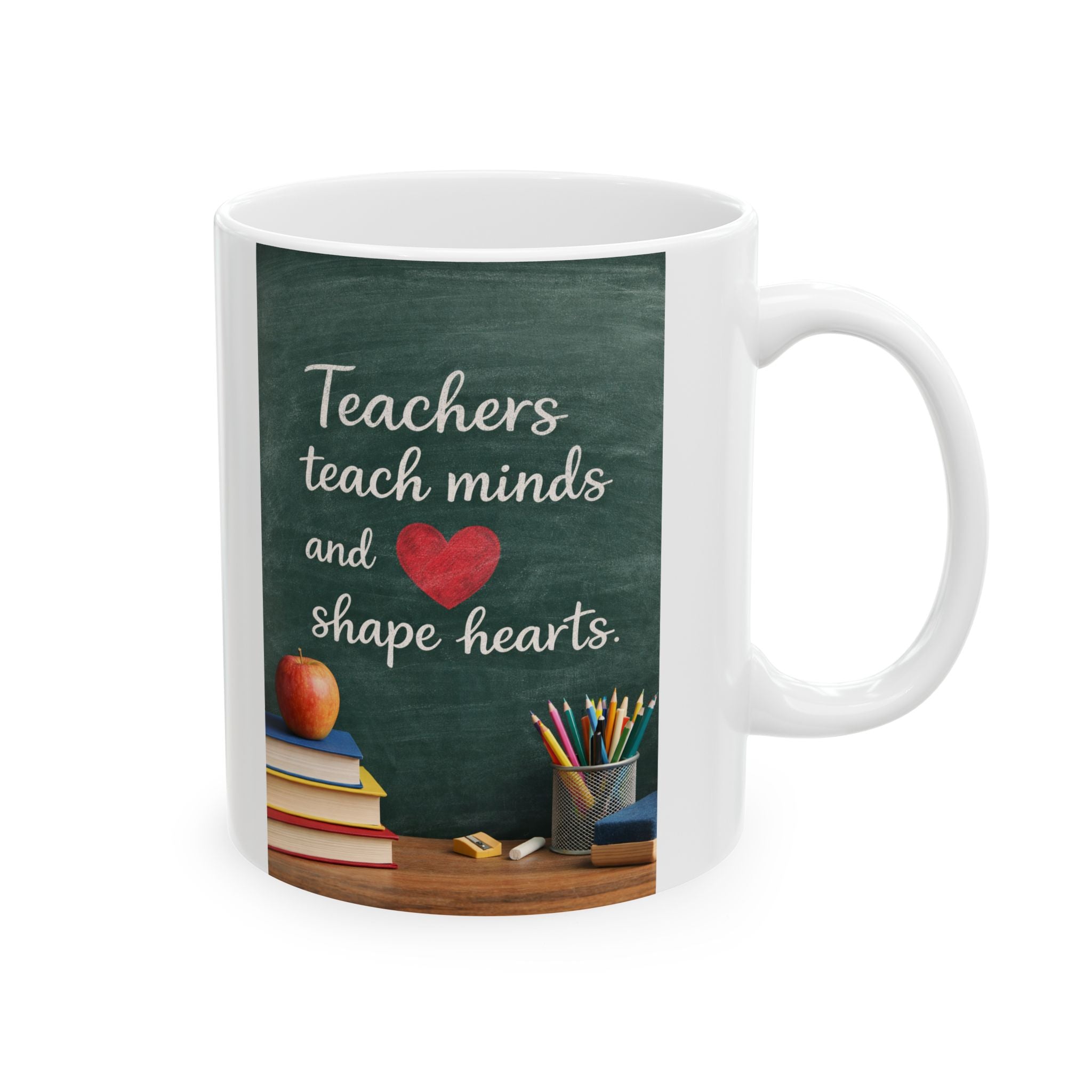 Teacher Coffee Mug: Inspire Minds & Shape Hearts, Perfect for Coffee-Loving Educators, 11 oz