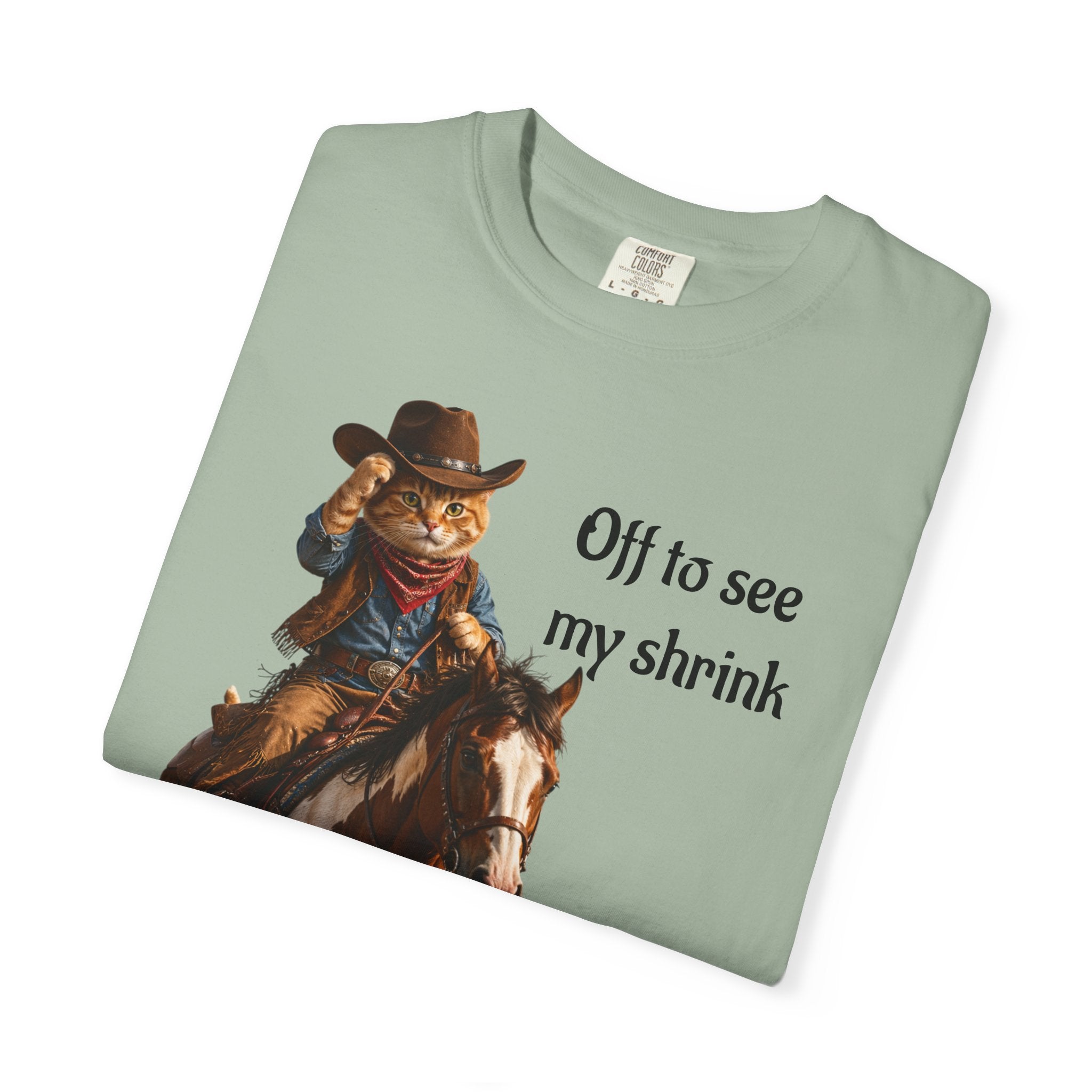 Cowboy Cat Riding Horse  Western Tee Humor - Wear it on trail rides and Casual Outings