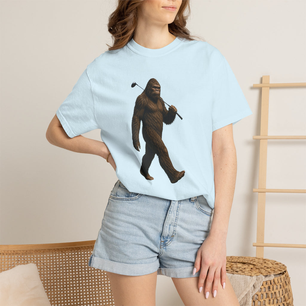Golfing Bigfoot T-Shirt - Funny Sasquatch with Golf Club - Campfire Legend Tee for Weekend Adventures, Perfect for Campfire Stories