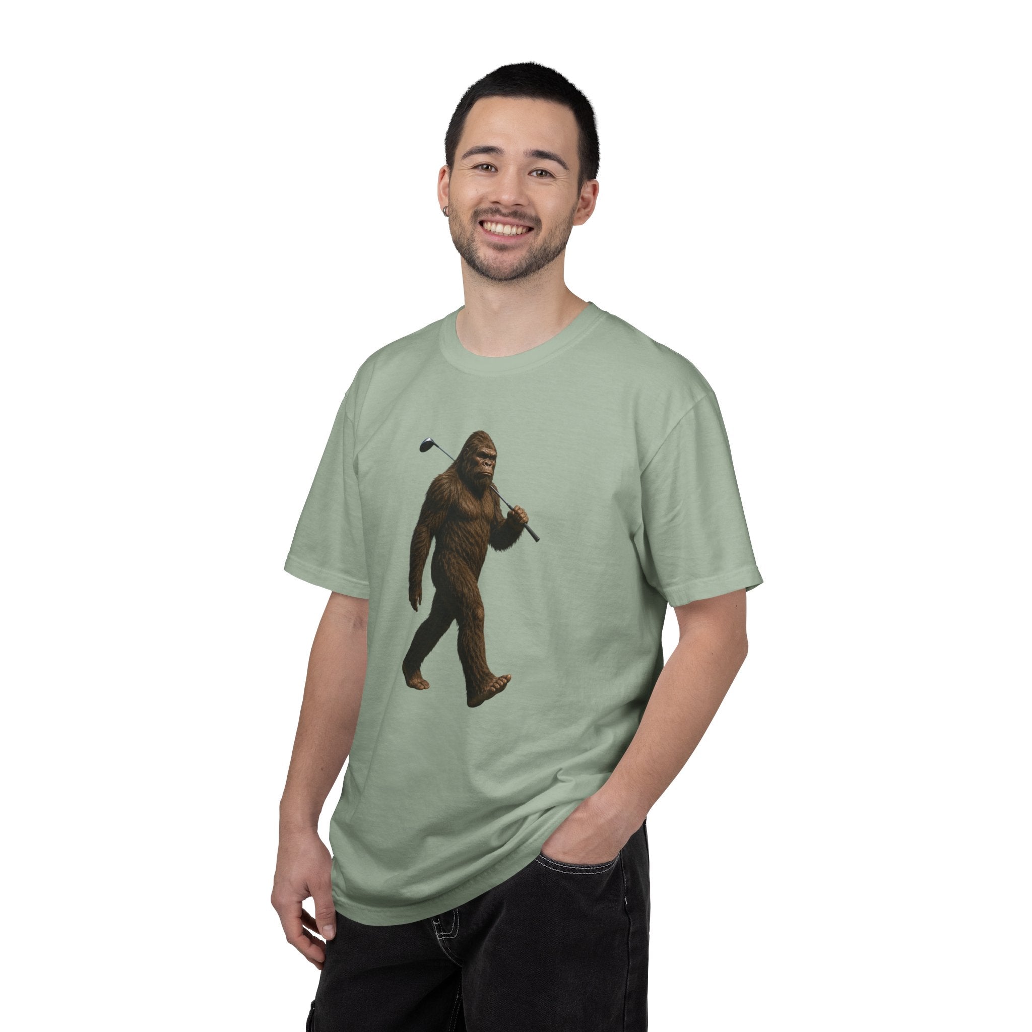 Golfing Bigfoot T-Shirt - Funny Sasquatch with Golf Club - Campfire Legend Tee for Weekend Adventures, Perfect for Campfire Stories