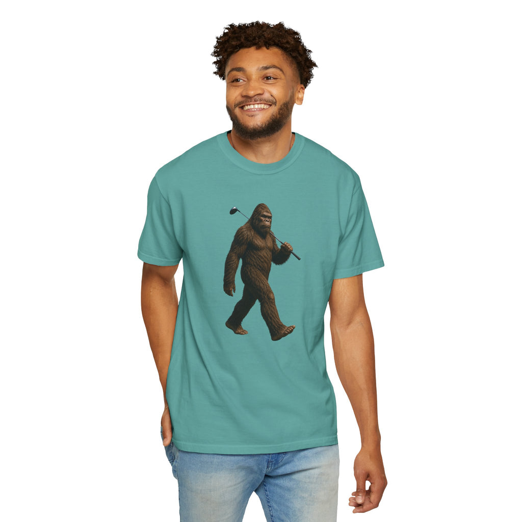 Golfing Bigfoot T-Shirt - Funny Sasquatch with Golf Club - Campfire Legend Tee for Weekend Adventures, Perfect for Campfire Stories