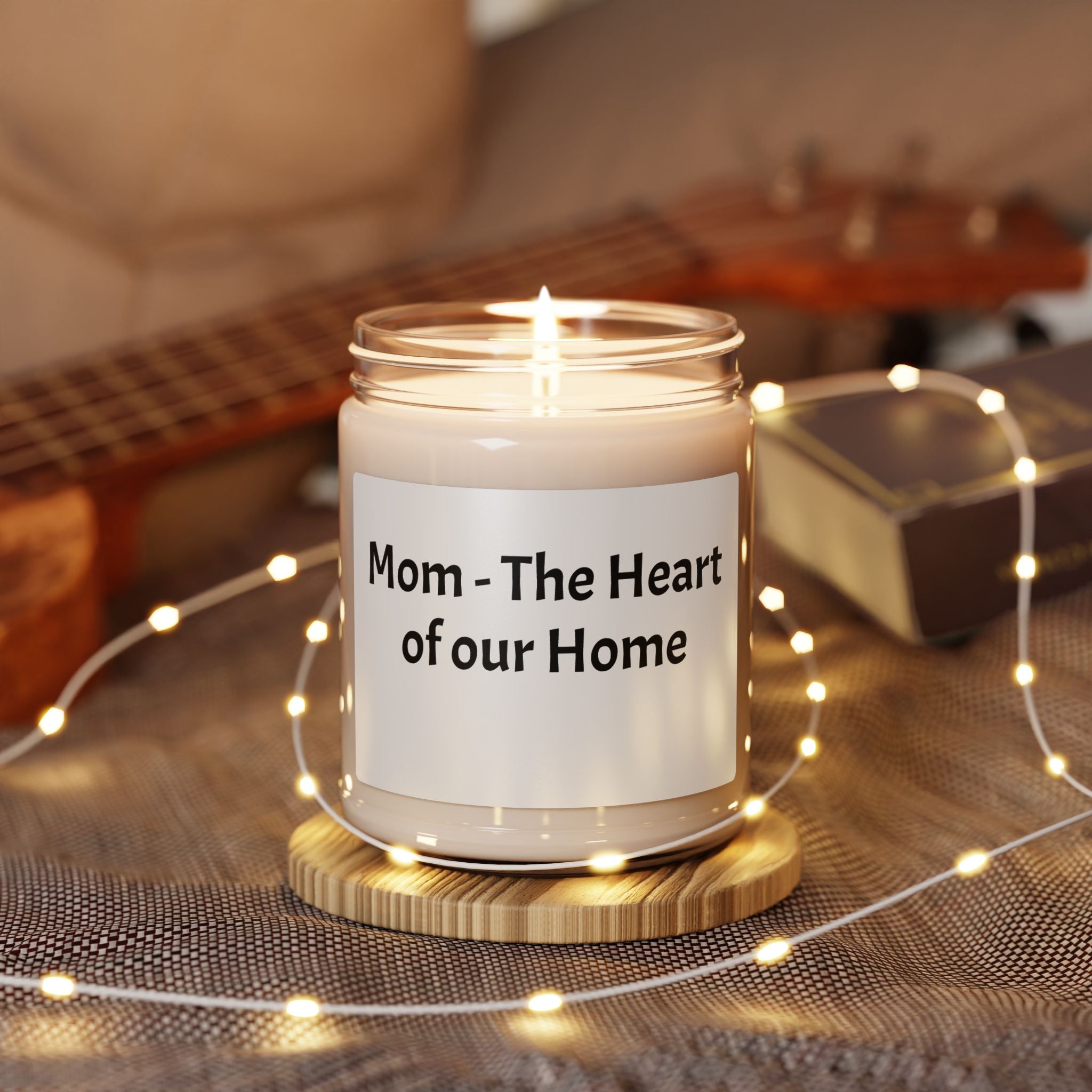 Mother’s Day Gift Soy Candle 9oz,  “Mom — The Heart of Our Home” Scented Jar