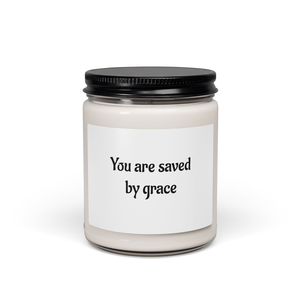 Soy Candle —  You are Saved by Grace - 9oz Inspirational Christian Candle -burns clean for 50–60 hours