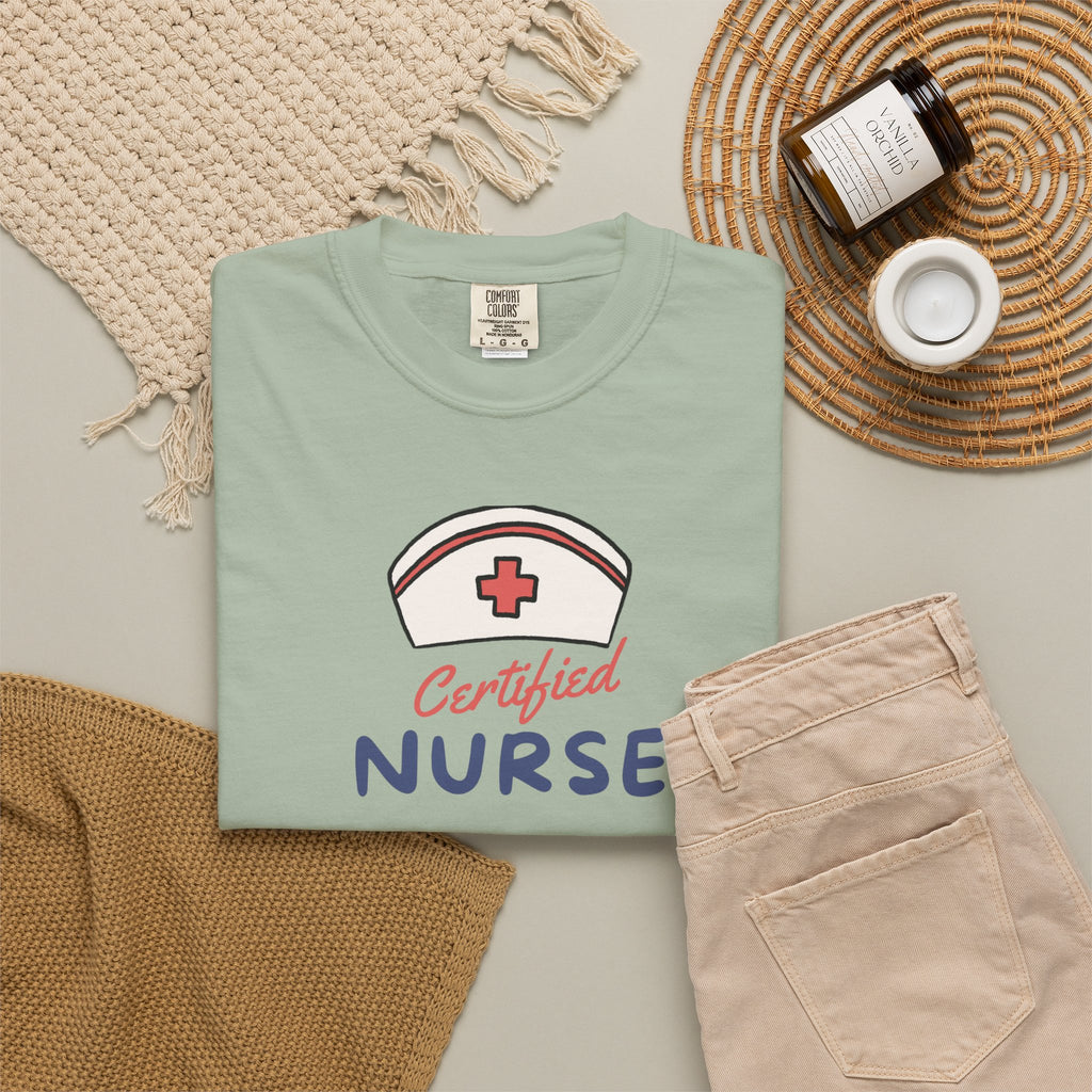 Certified Nurse T-Shirt — Retro Nurse Cap Design, Perfect Gift for Nurses & Nursing Graduates