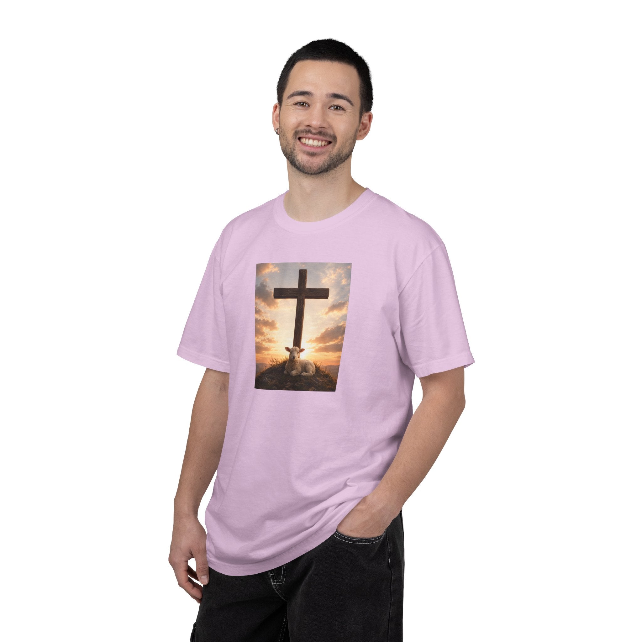 Cross Sunrise T-Shirt — Faith-Inspired Graphic Tee — invites a moment of stillness. Wear it to church gatherings or services