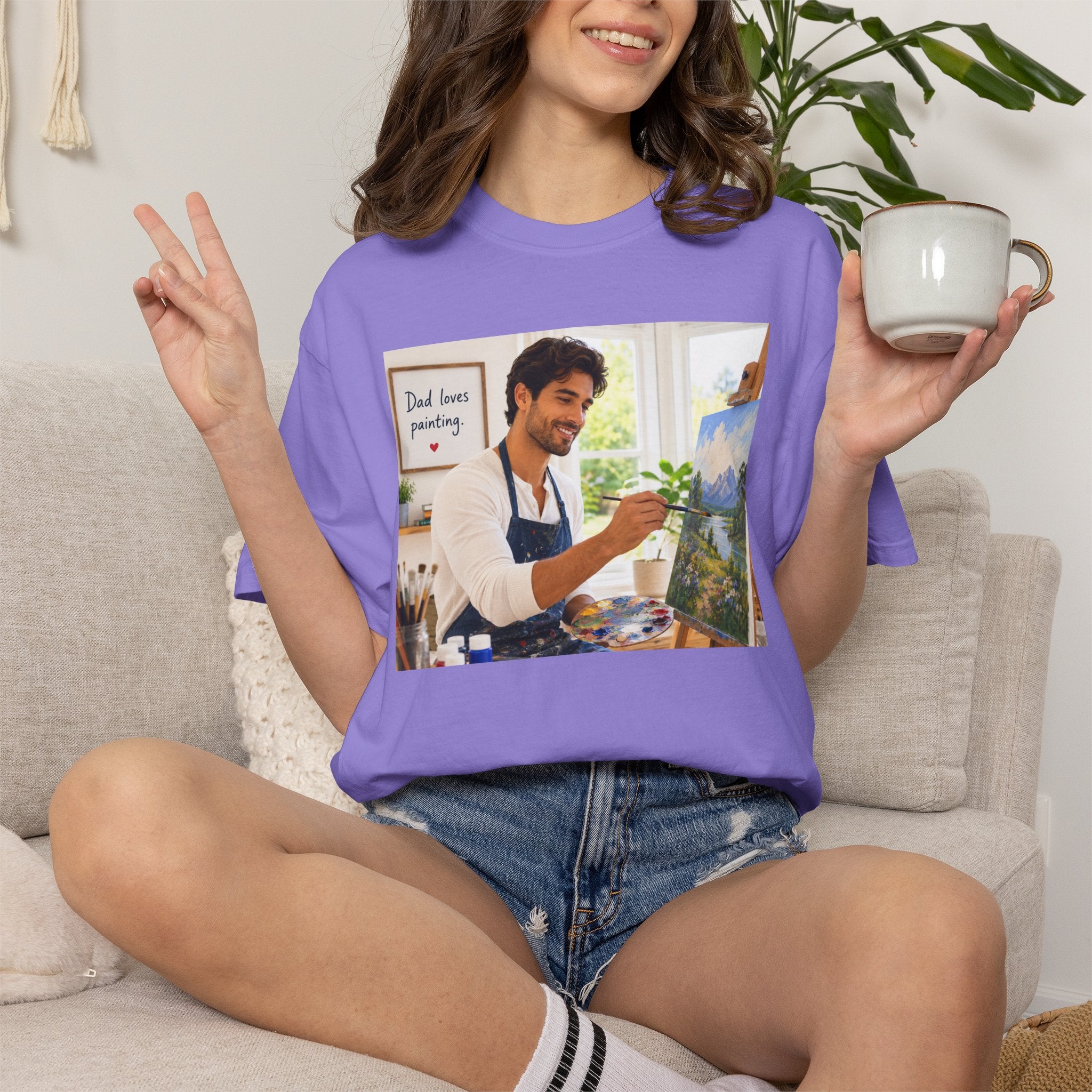 Dad's Love for Painting T-Shirt | Perfect for Art Studio Days & Gallery Openings or Weekend Wear