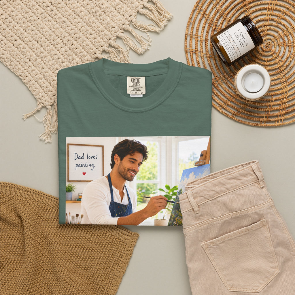 Dad's Love for Painting T-Shirt | Perfect for Art Studio Days & Gallery Openings or Weekend Wear