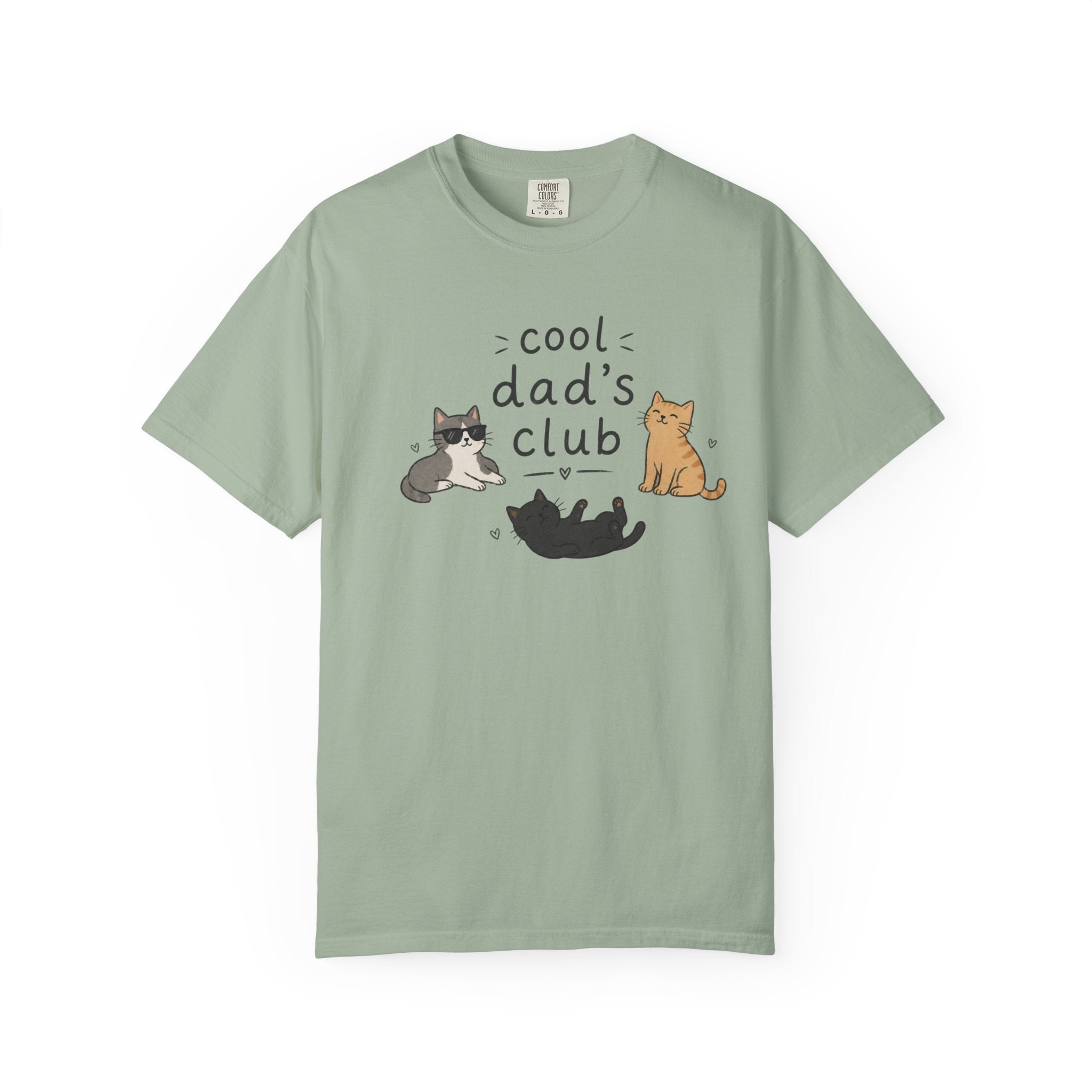 Cool Dad’s Club Cat T-Shirt — Funny Cat Dad Graphic Tee, proudly answers to ‘cat dad.’
