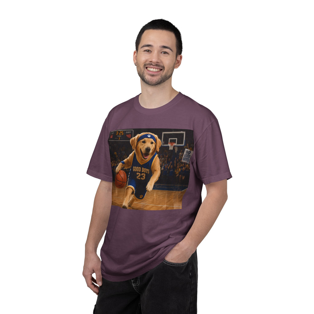 Jersey Pup Graphic Tee - Adorable Dog Playing Basketball for Sports Lovers, for Game Days & Weekend Hangouts