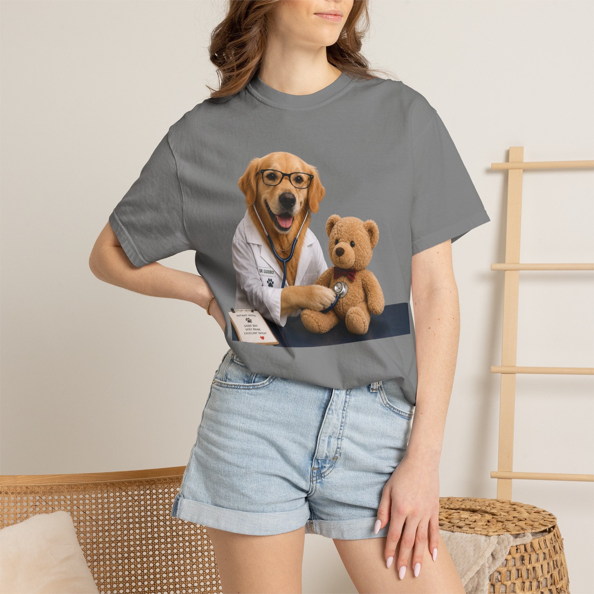 Adorable Dog Doctor T-Shirt | Fun Graphic Treating Teddy Bear, Perfect for Dog Lovers