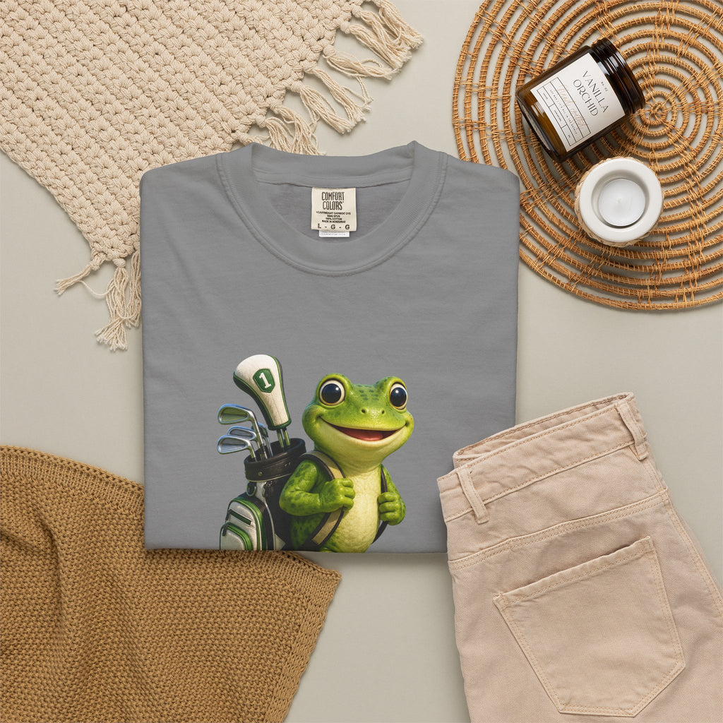 Cute Golf Frog Graphic T-Shirt - Perfect for Easygoing Days at the Course, Humor for Relaxed Mornings