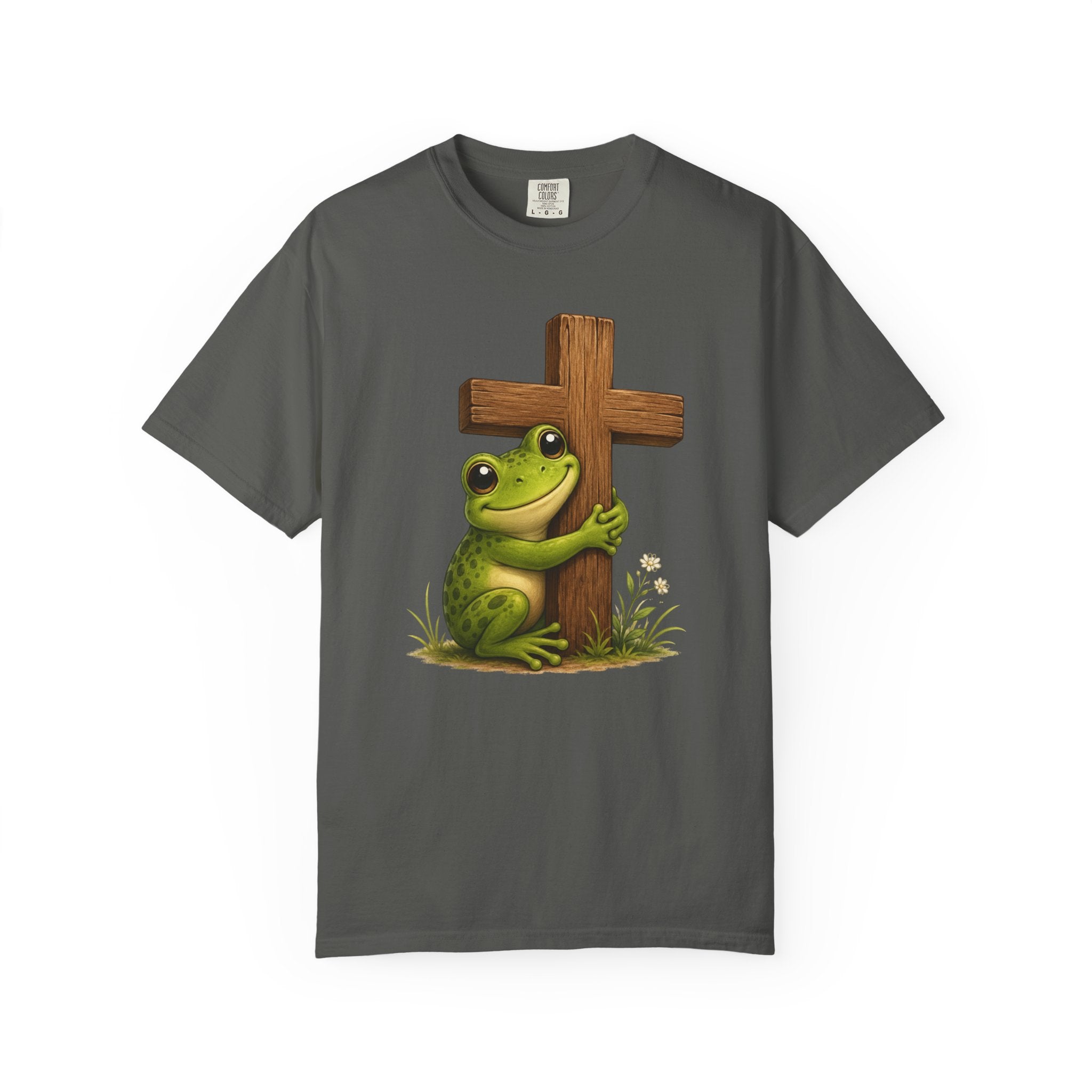 Adorable Frog & Cross Design - Adds a Touch of Fun and Faith to your wardrobe - For Frog Lovers