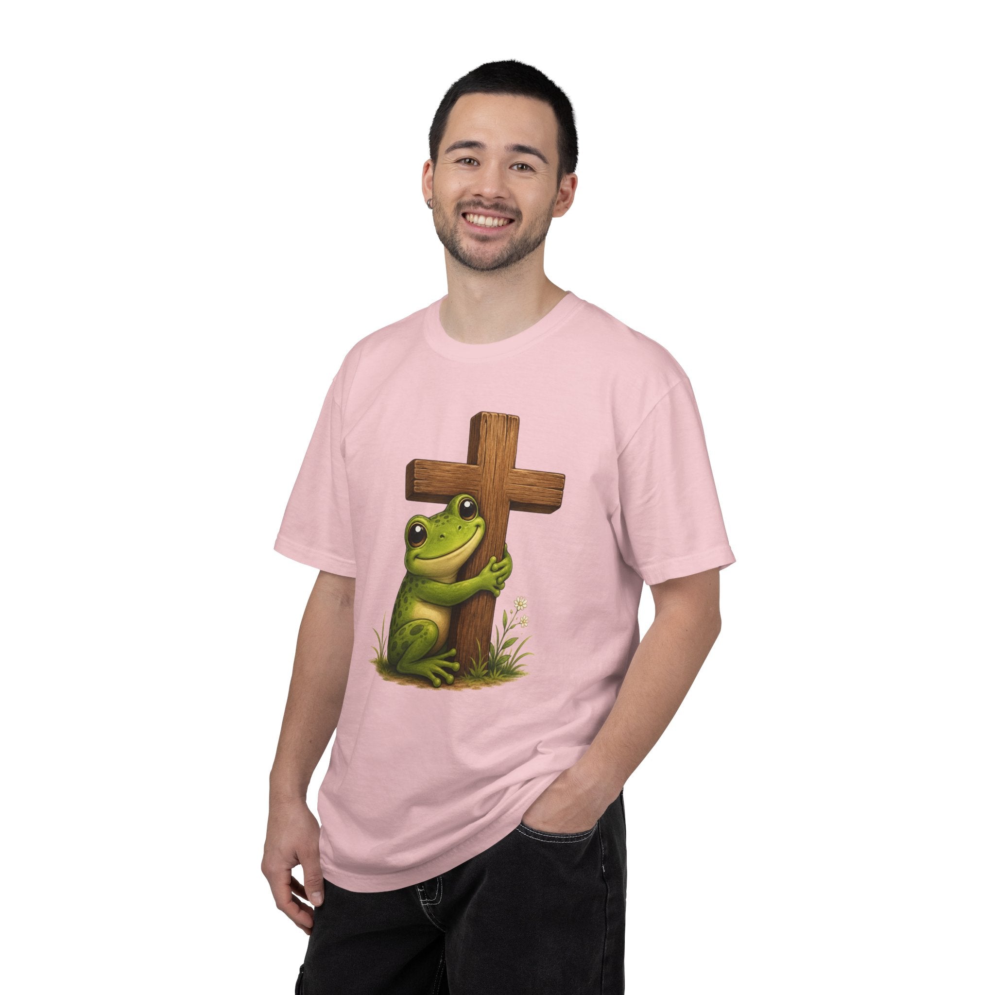Adorable Frog & Cross Design - Adds a Touch of Fun and Faith to your wardrobe - For Frog Lovers