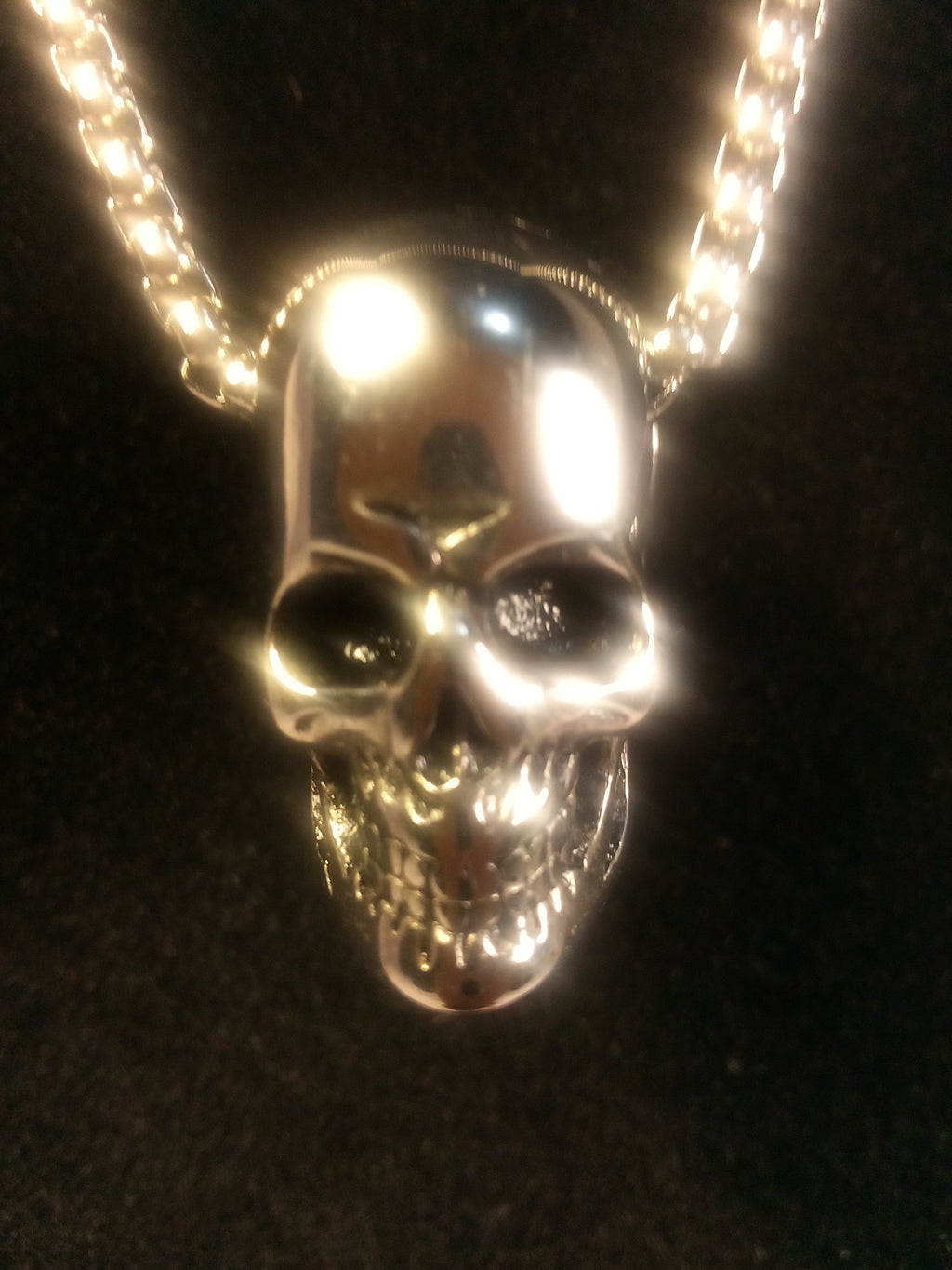 Skull Pendant Necklace Edgy Stainless Steel, Gothic Glam Jewelry Vampire, Chic Glam Goth Essential, Statement for the Bold