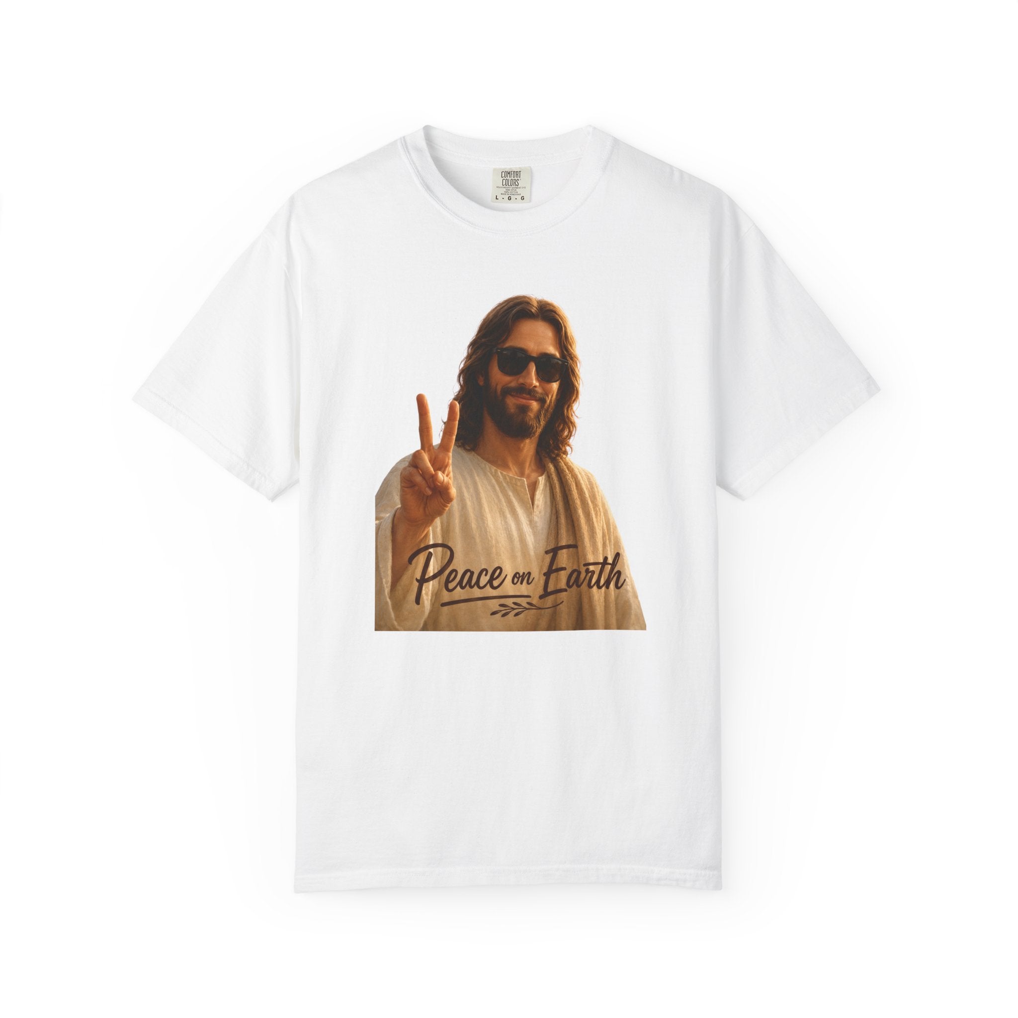 Jesus T-Shirt with Peace Sign - Perfect for Volunteer Events,  Giving Back & Charitable Events