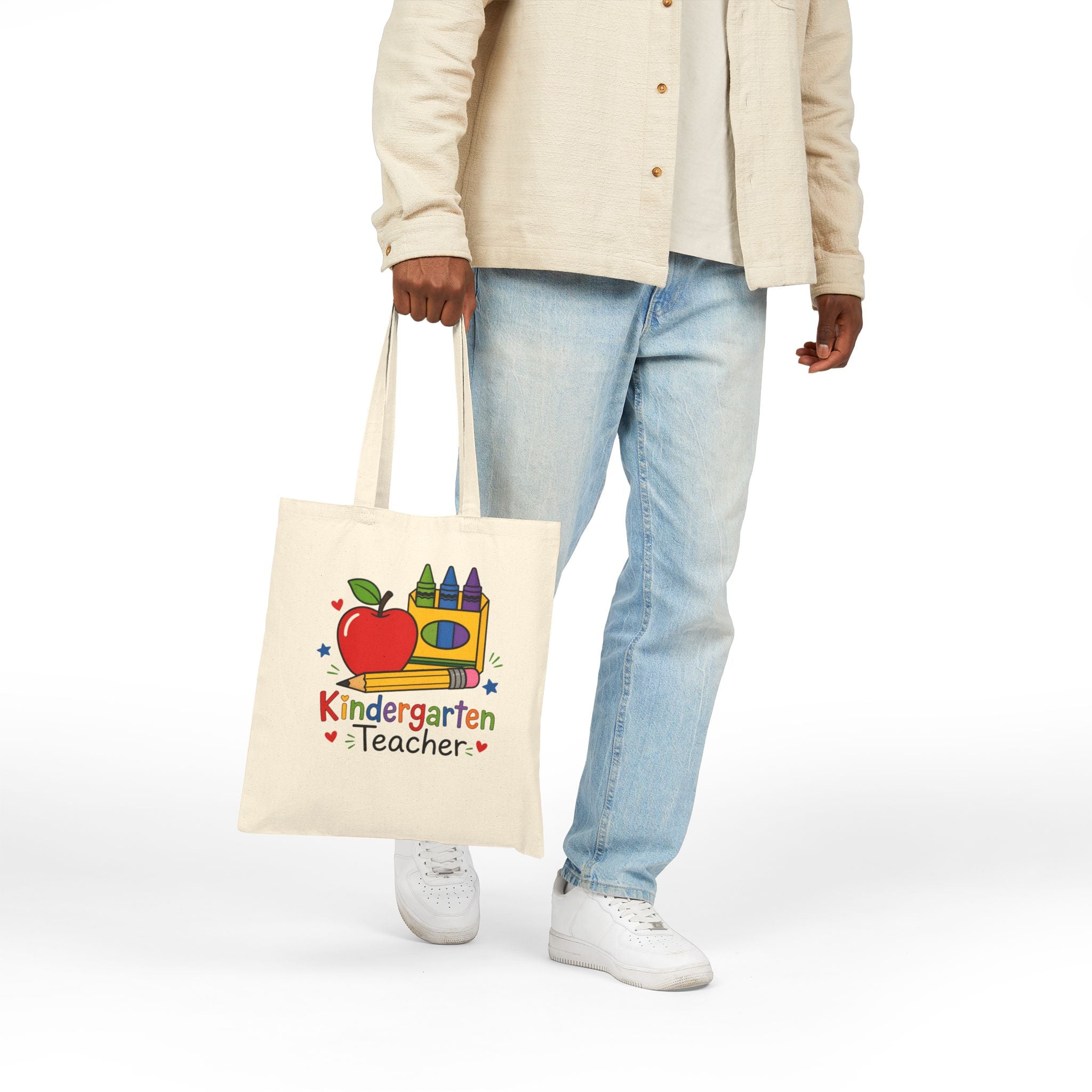 Cotton Tote Bag for Kindergarten | Perfect for Kids & Teachers, Spacious Compartments to Carry Books