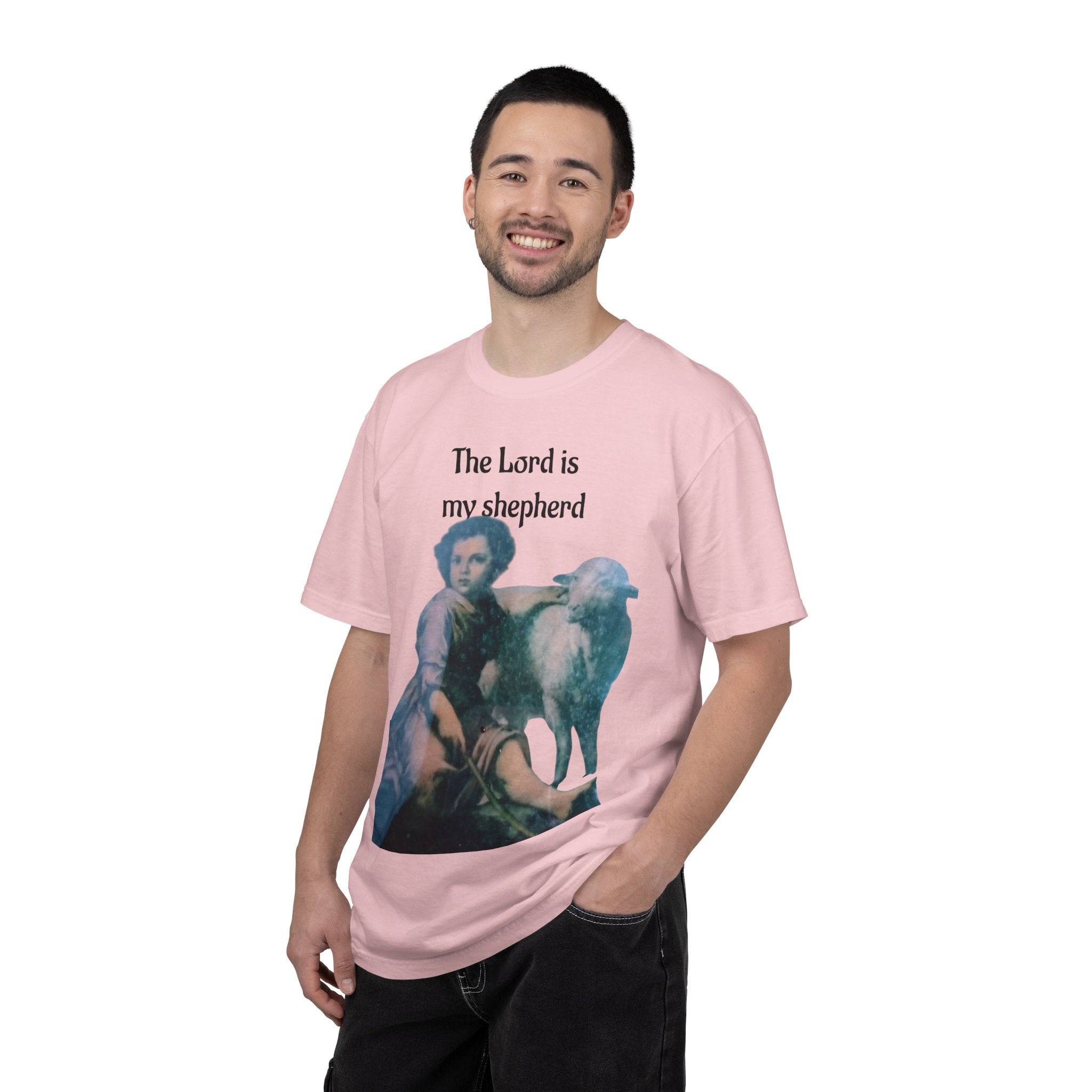 Child Jesus as Shepherd - Gothic T-Shirt with Simple & Expressive Design - Embrace a unique blend of faith and style