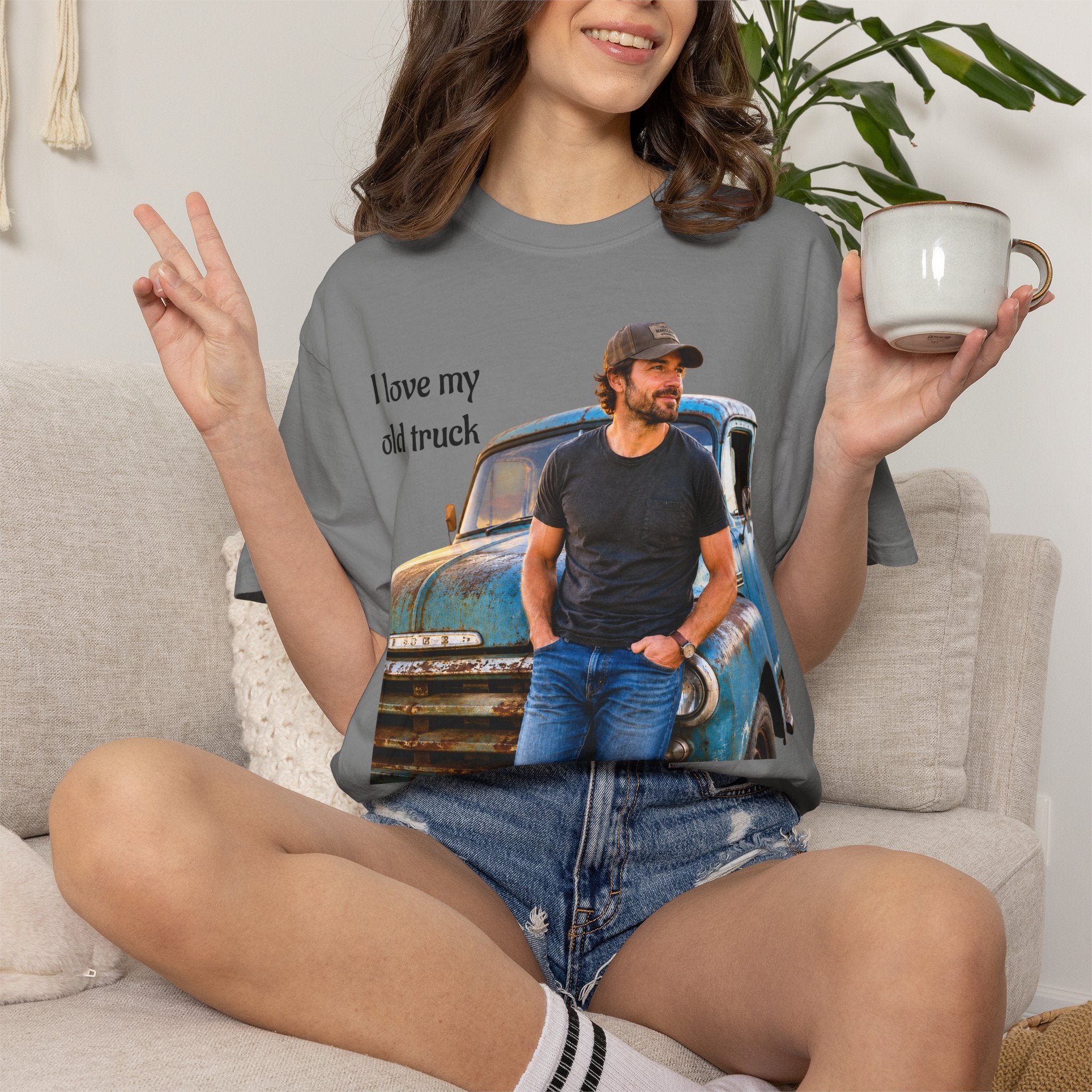 Truck Photo T-Shirt  - I Love My Old Truck, Vintage Style for Everyday Wear