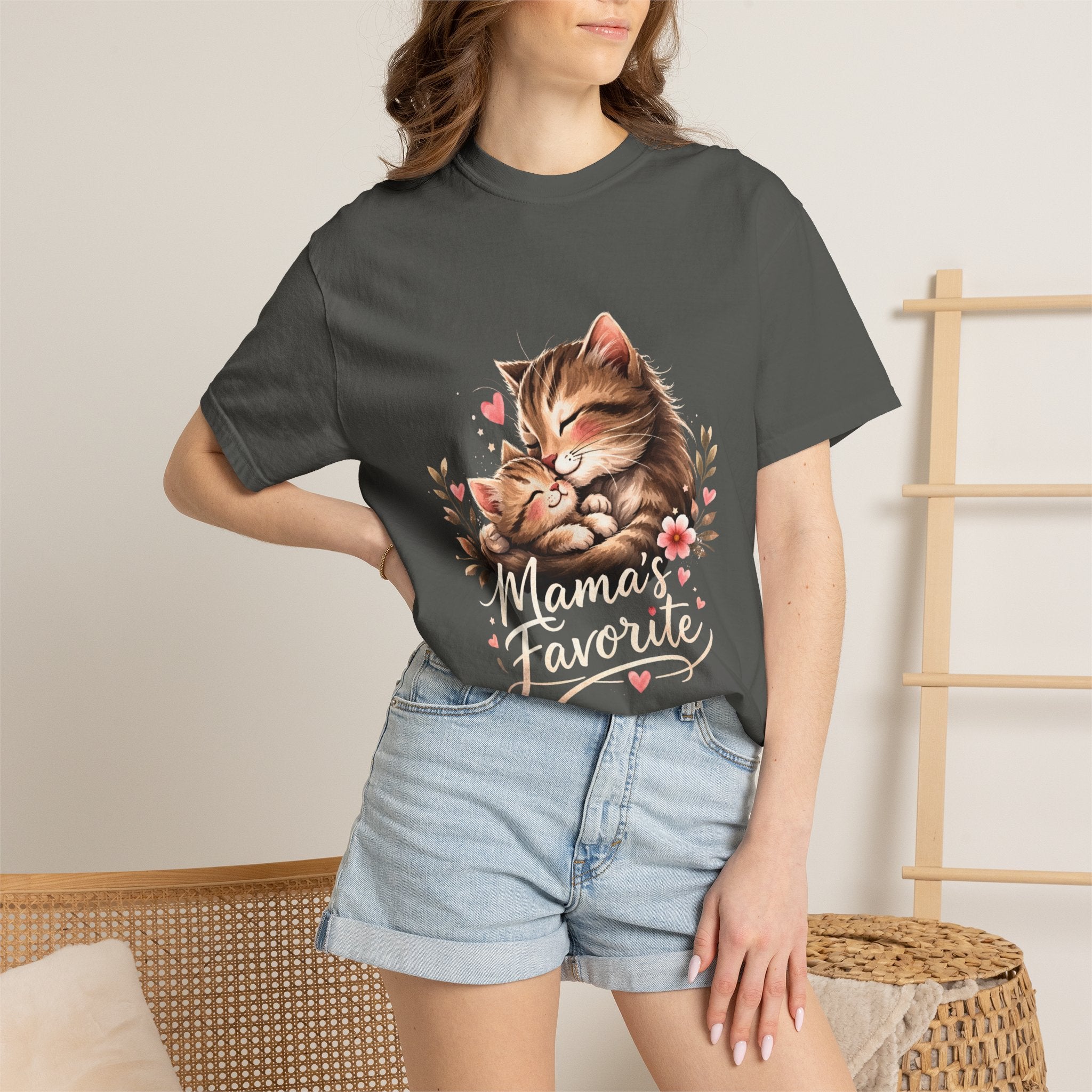 Mama's Favorite Cat T-Shirt — Cute Mom Cat Graphic Tee, Cherish that Special Maternal Connection