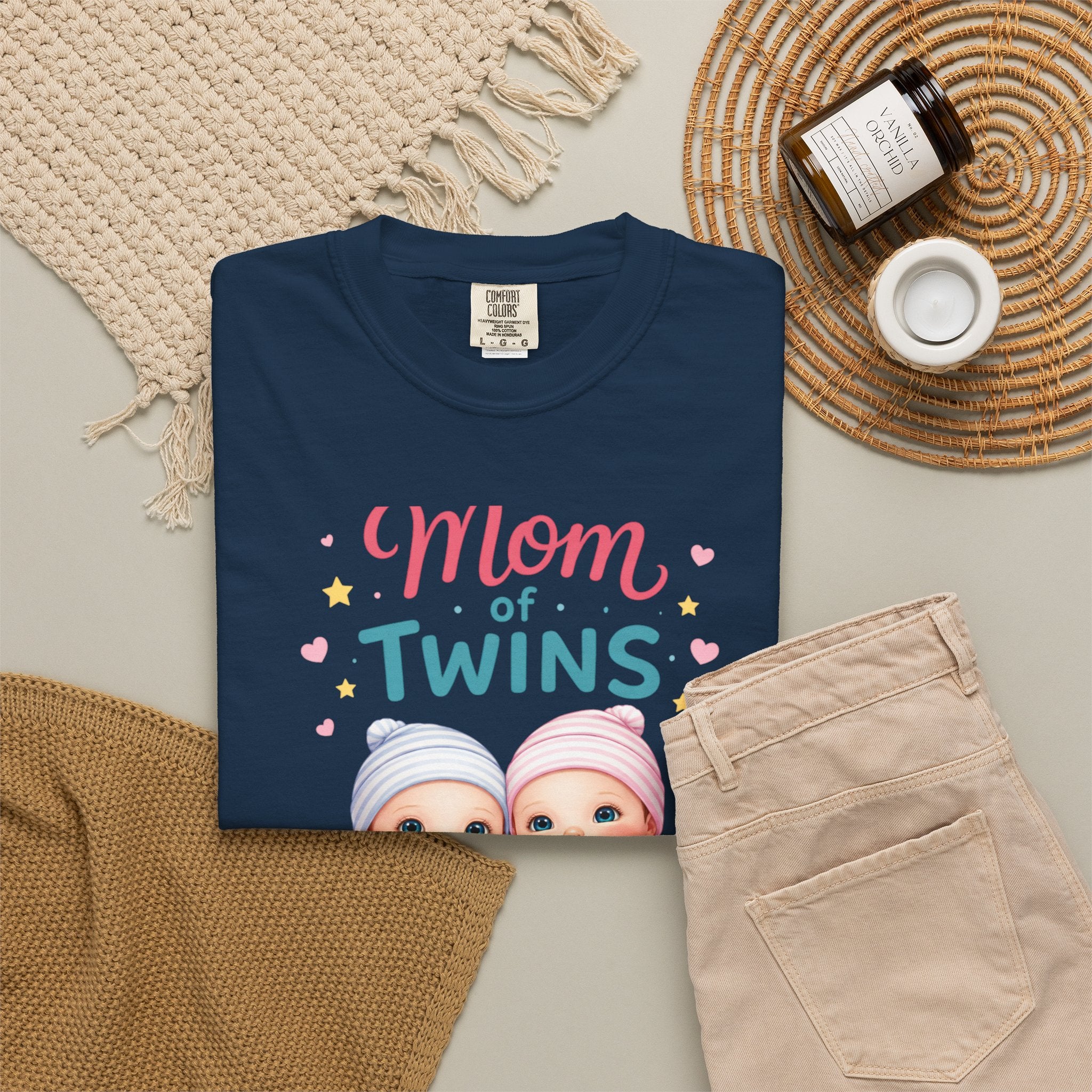 Mom of Twins T‑Shirt — Cute Twin Baby Graphic Tee - Perfect Wear on Slow Mornings with coffee and a Nursery