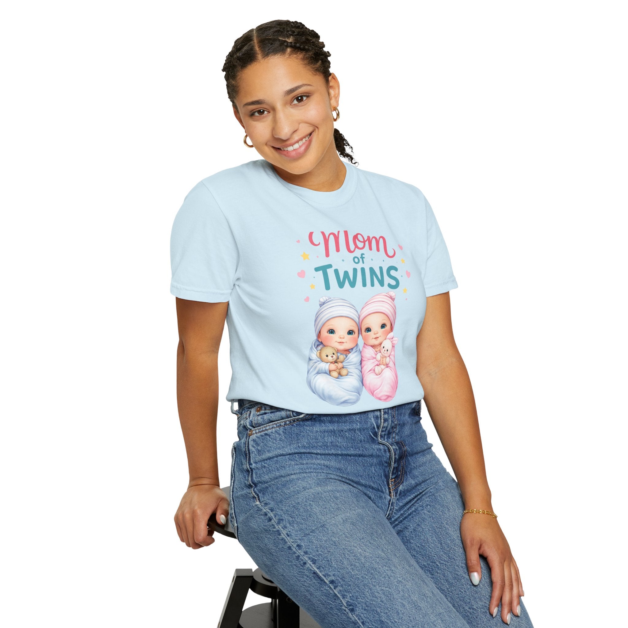 Mom of Twins T‑Shirt — Cute Twin Baby Graphic Tee - Perfect Wear on Slow Mornings with coffee and a Nursery