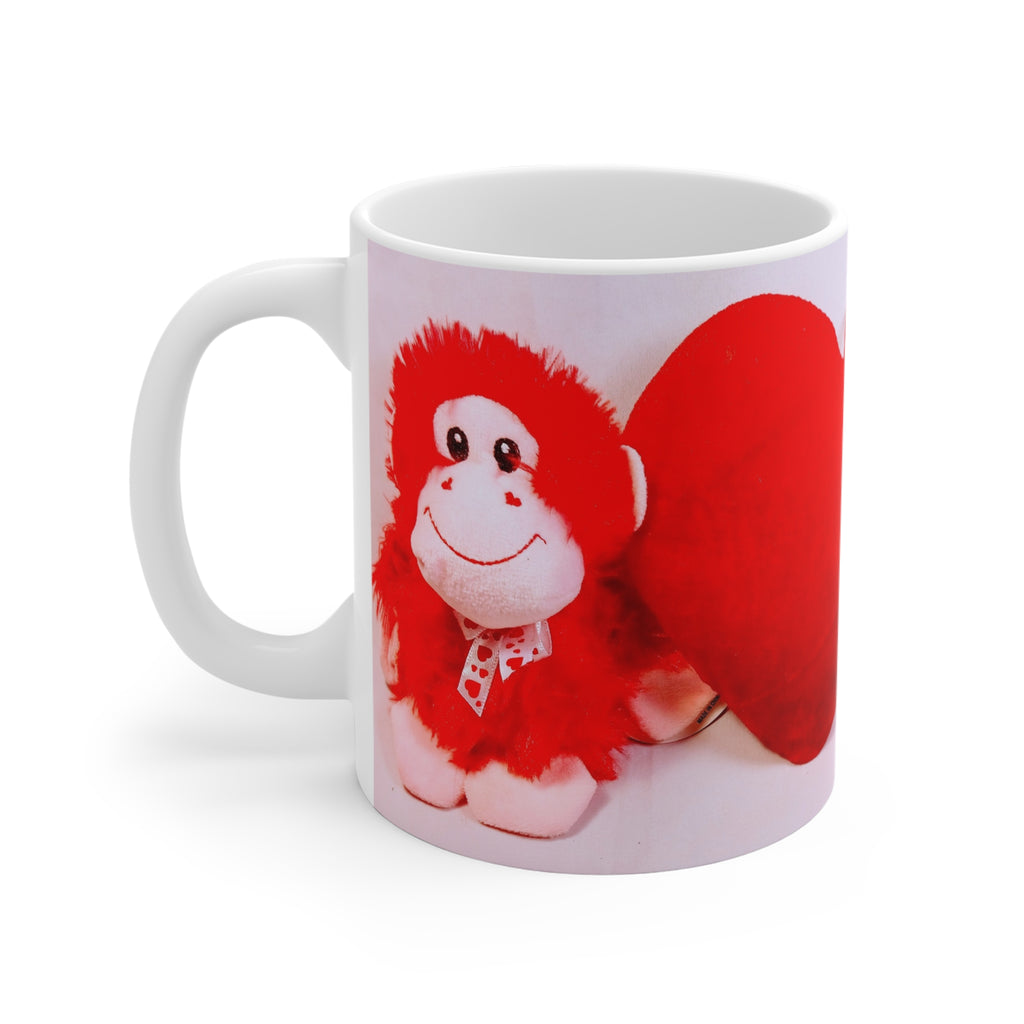 White Ceramic Mug - For Coffee lovers and monkey lovers, Great collectible mug.