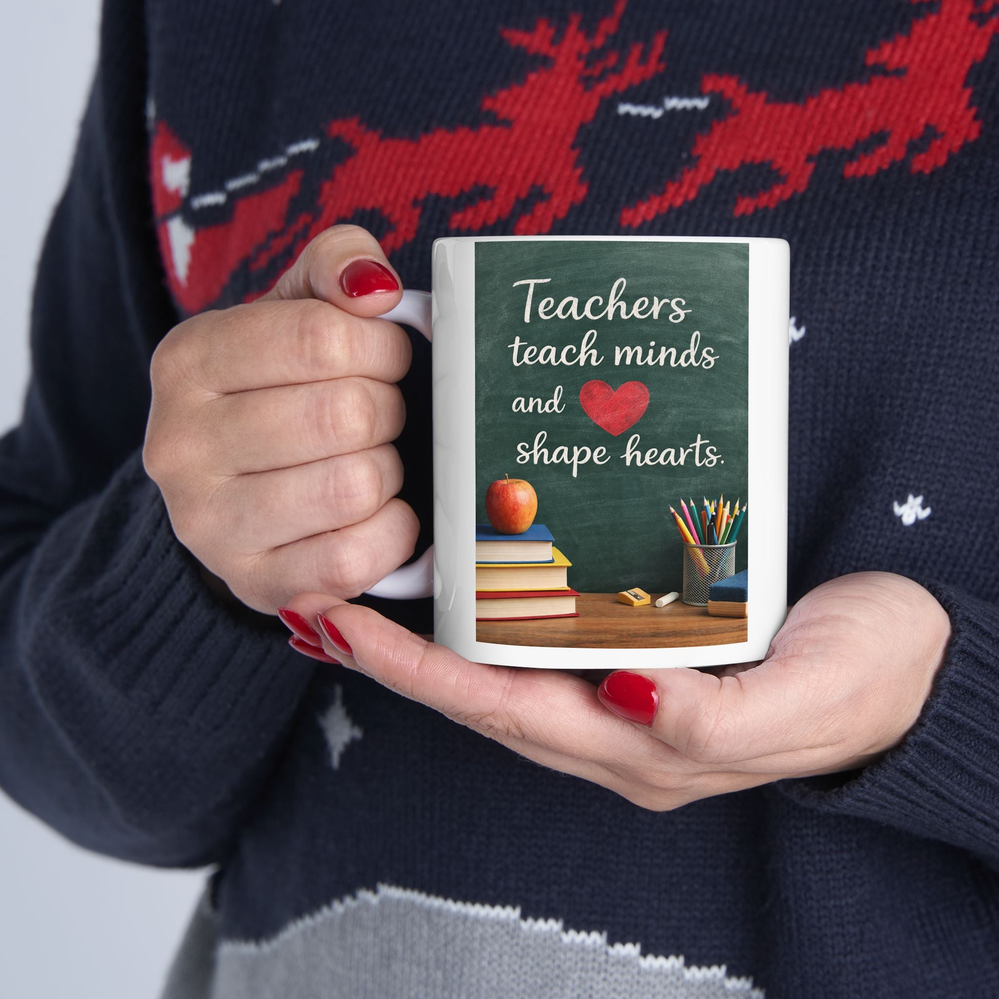 Teacher Coffee Mug: Inspire Minds & Shape Hearts, Perfect for Coffee-Loving Educators, 11 oz